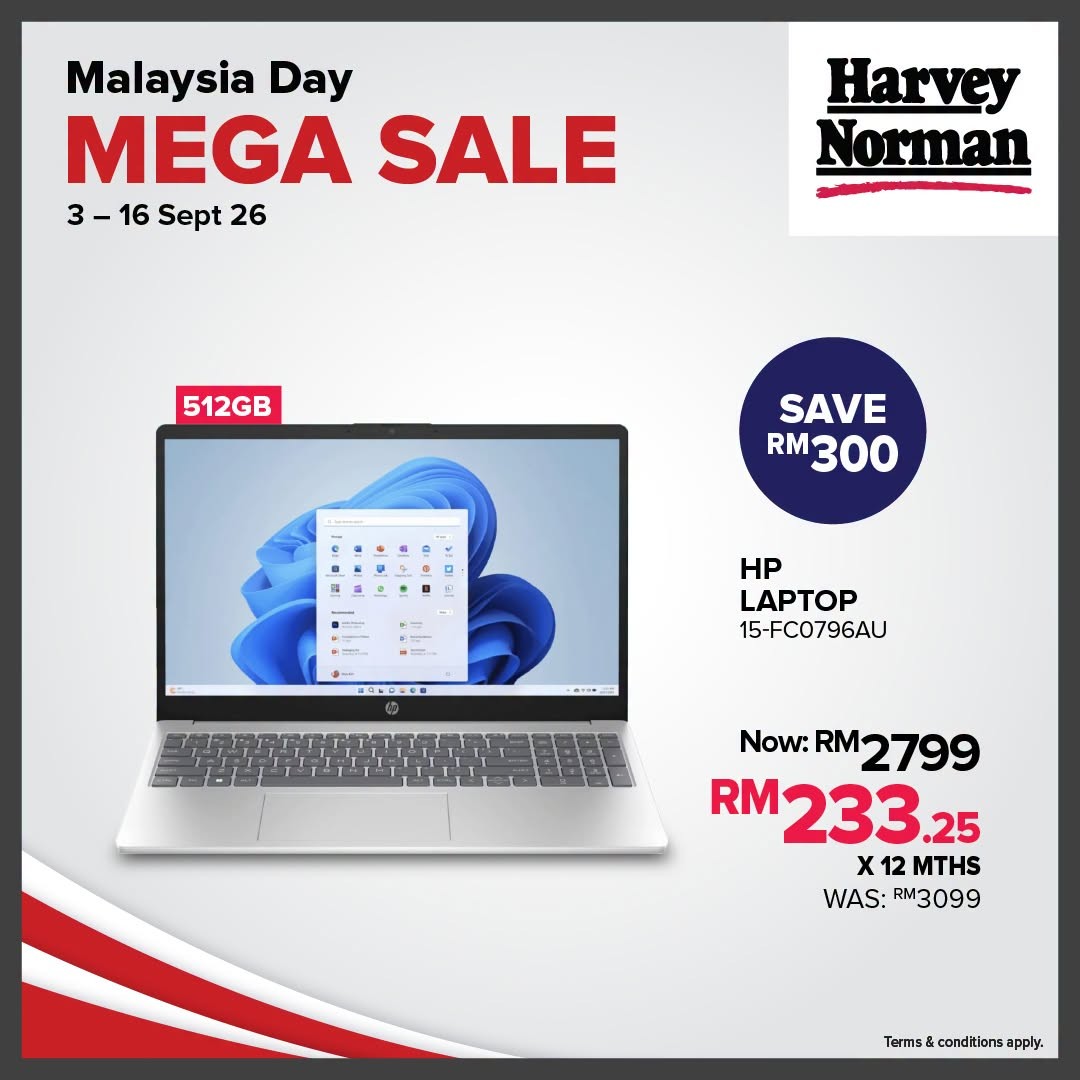 Harvey-Norman-Malaysia-Malaysia-Day-Sale-6 3-16 September 2026: Harvey Norman Malaysia: Malaysia Day Sale Promotion with Up to 70% Off and Free Gift Card Worth Up to RM9,000