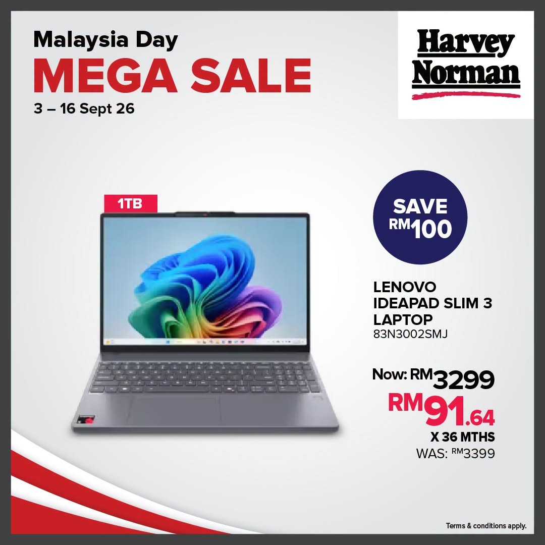 Harvey-Norman-Malaysia-Malaysia-Day-Sale-7 3-16 September 2026: Harvey Norman Malaysia: Malaysia Day Sale Promotion with Up to 70% Off and Free Gift Card Worth Up to RM9,000