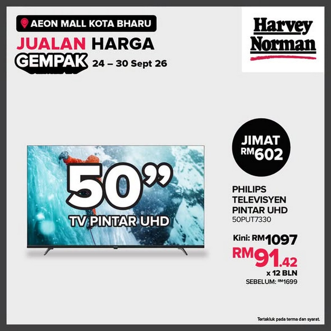 Harvey-Norman-Malaysia-Price-Blast-Sale-Up-to-80-Off-3 24-30 September 2026: Harvey Norman Malaysia Price Blast Sale: Up to 80% Off at AEON Mall Kota Bharu, Plus Online Shopping Deals