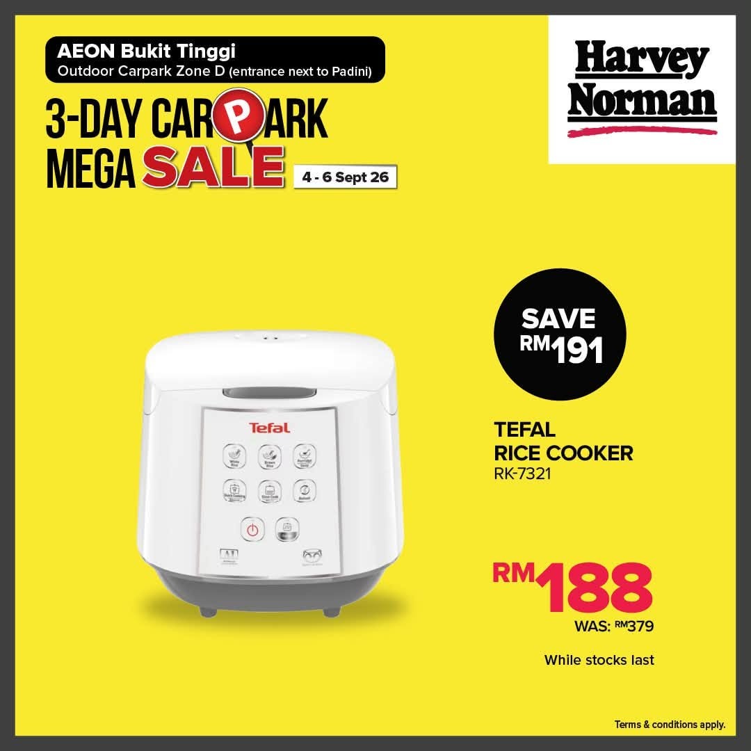 Harvey-Norman-Malaysia-Up-to-75-OFF-3-Day-Sale-4 4-6 September 2026: Harvey Norman Malaysia: Up to 75% OFF 3-Day Sale at AEON Bukit Tinggi Outdoor Carpark