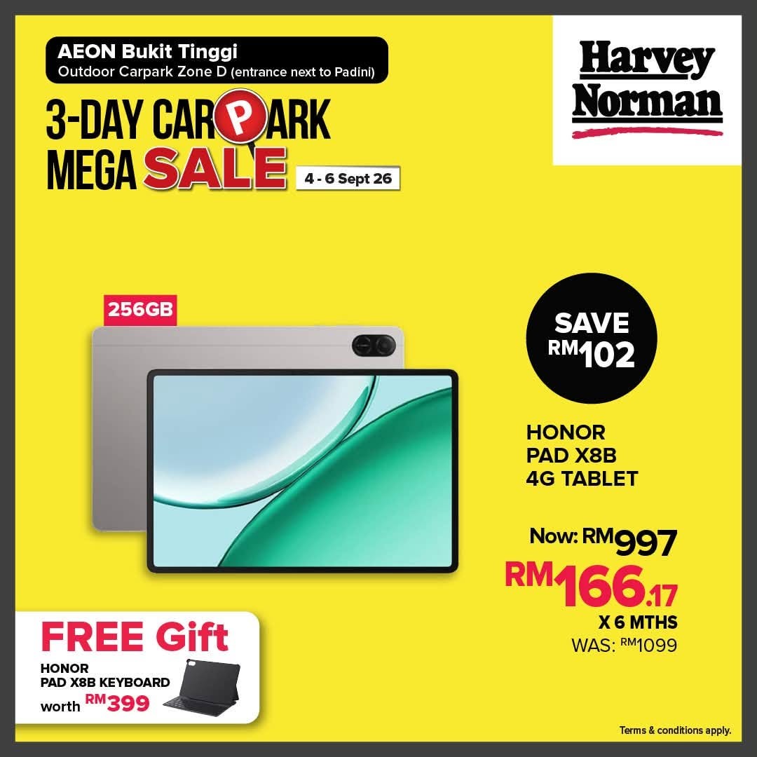 Harvey-Norman-Malaysia-Up-to-75-OFF-3-Day-Sale-8 4-6 September 2026: Harvey Norman Malaysia: Up to 75% OFF 3-Day Sale at AEON Bukit Tinggi Outdoor Carpark