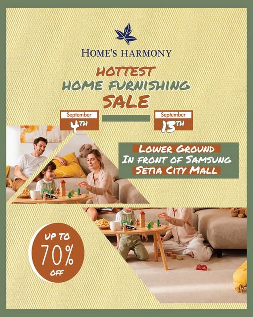 Homes-Harmony-Malaysia-Up-to-70-OFF-Hottest-Home-Furnishing-Sale 4-13 September 2026: Home's Harmony Malaysia: Up to 70% OFF Hottest Home Furnishing Sale at Setia City Mall