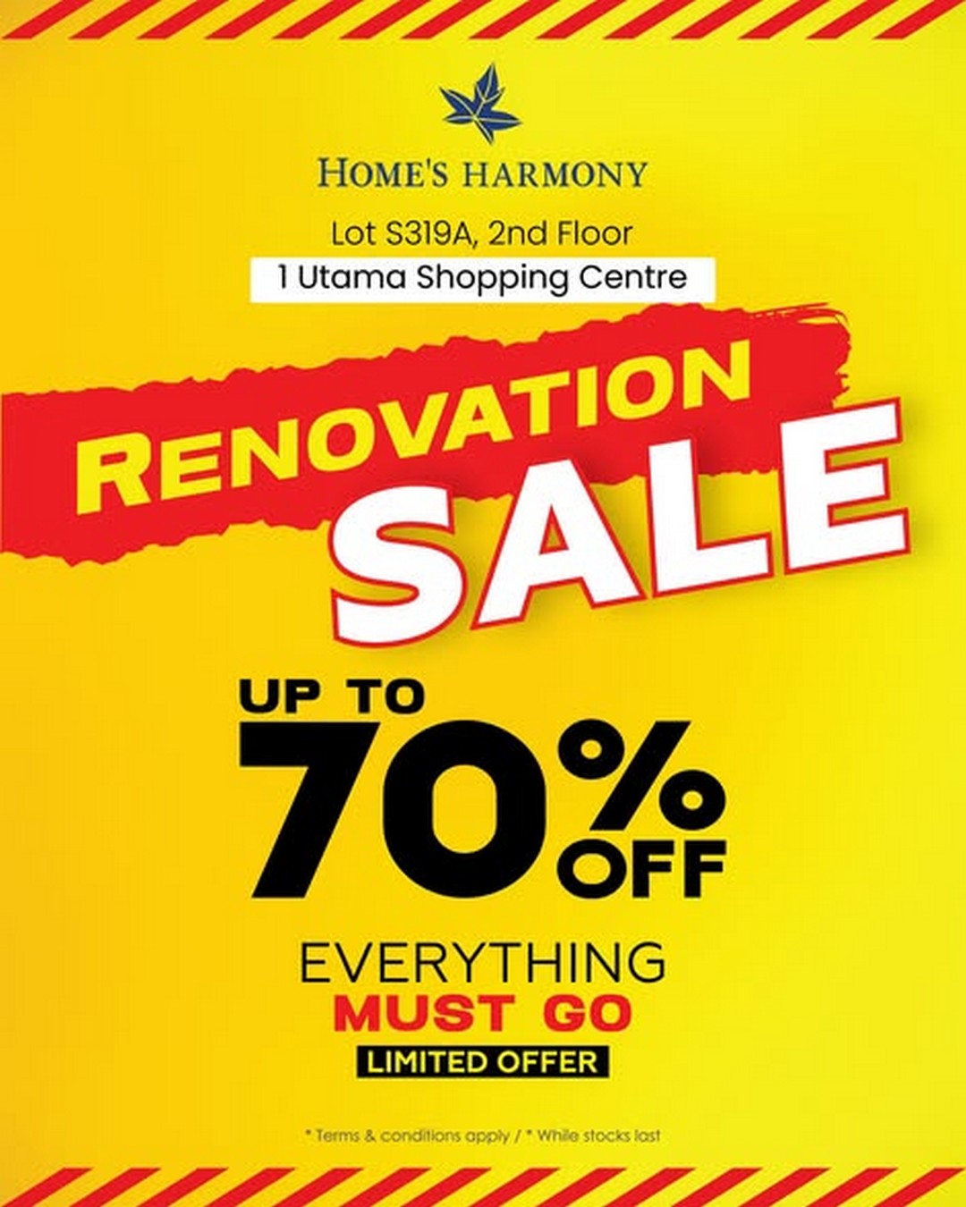 Homes-Harmony-Renovation-Sale-Up-to-70-Off 14 September 2026 onwards: Home’s Harmony Renovation Sale: Up to 70% Off Selected Home Essentials at 1 Utama Shopping Centre
