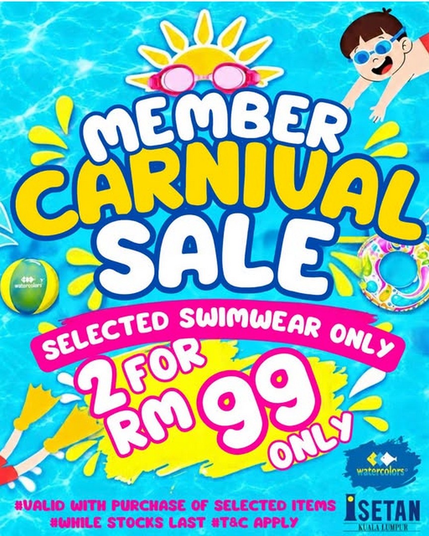 Isetan-KLCC-Watercolors-Swimwear-Member-Carnival-Sale 25 September-7 October 2026: Isetan KLCC Watercolors Swimwear Member Carnival Sale
