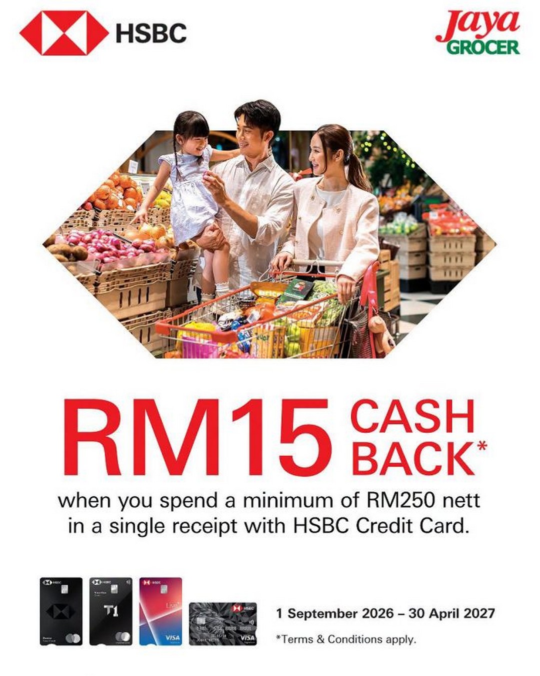 Jaya-Grocer-HSBC-Promotion-RM15-Cashback-with-RM250-Spend 1 September 2026-30 April 2027: Jaya Grocer HSBC Promotion: RM15 Cashback with RM250 Spend