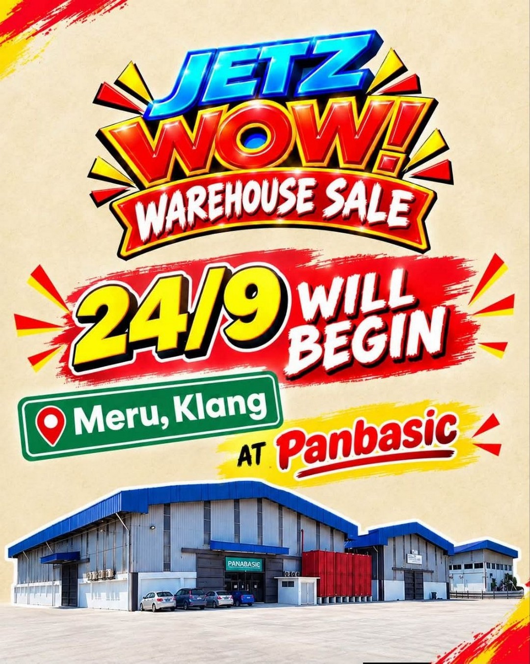 Jetz-Wow-Huge-Warehouse-Sale-Promotion-at-Panbasic-Meru-Klang-1 24 September-4 October 2026: Jetz Wow: Huge Warehouse Sale Promotion at Panbasic Meru Klang, Jalan Teratai, Klang from 10am-8pm