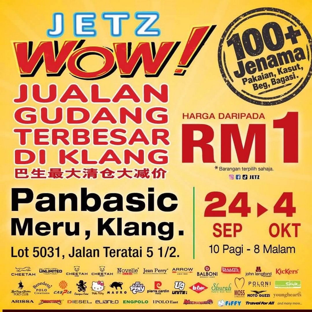 Jetz-Wow-Huge-Warehouse-Sale-Promotion-at-Panbasic-Meru-Klang 24 September-4 October 2026: Jetz Wow: Huge Warehouse Sale Promotion at Panbasic Meru Klang, Jalan Teratai, Klang from 10am-8pm