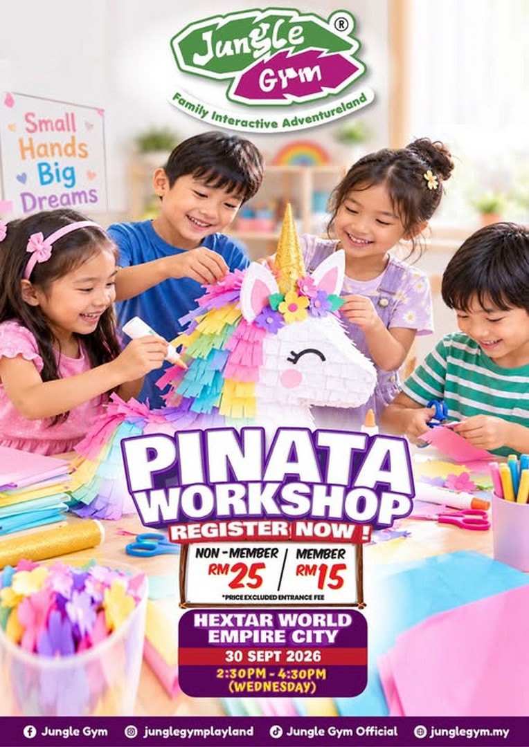 Jungle-Gym-Pinata-Workshop-Promotion-at-Hextar-World-Empire-City 30 September 2026: Jungle Gym: Pinata Workshop Promotion at Hextar World Empire City – Creative Kids’ Activity from 2:30 PM to 4:30 PM