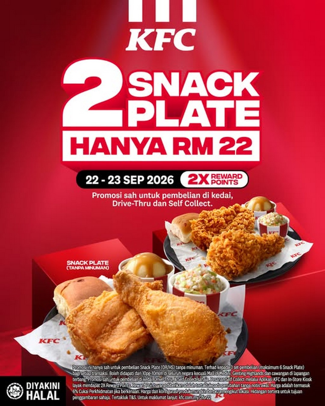 KFC-Malaysia-2-for-RM22-Snack-Plate-Promotion 22-23 September 2026: KFC Malaysia: 2-for-RM22 Snack Plate Promotion