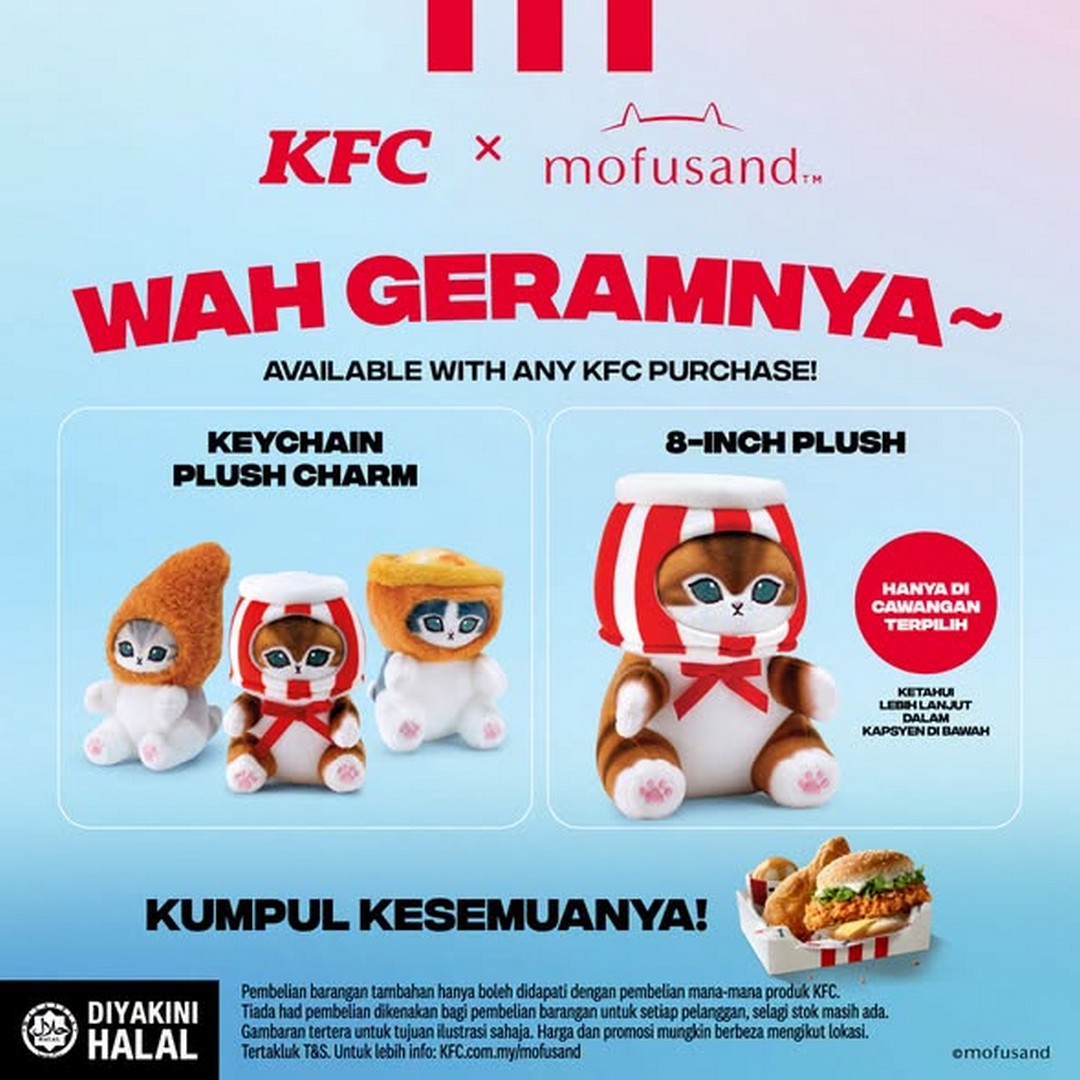 KFC-Malaysia-x-Mofusand-Cute-Merch-Promotion-with-KFC-Products 28 September 2026 onwards: KFC Malaysia x Mofusand: Cute Merch Promotion with KFC Products, Available While Stocks Last