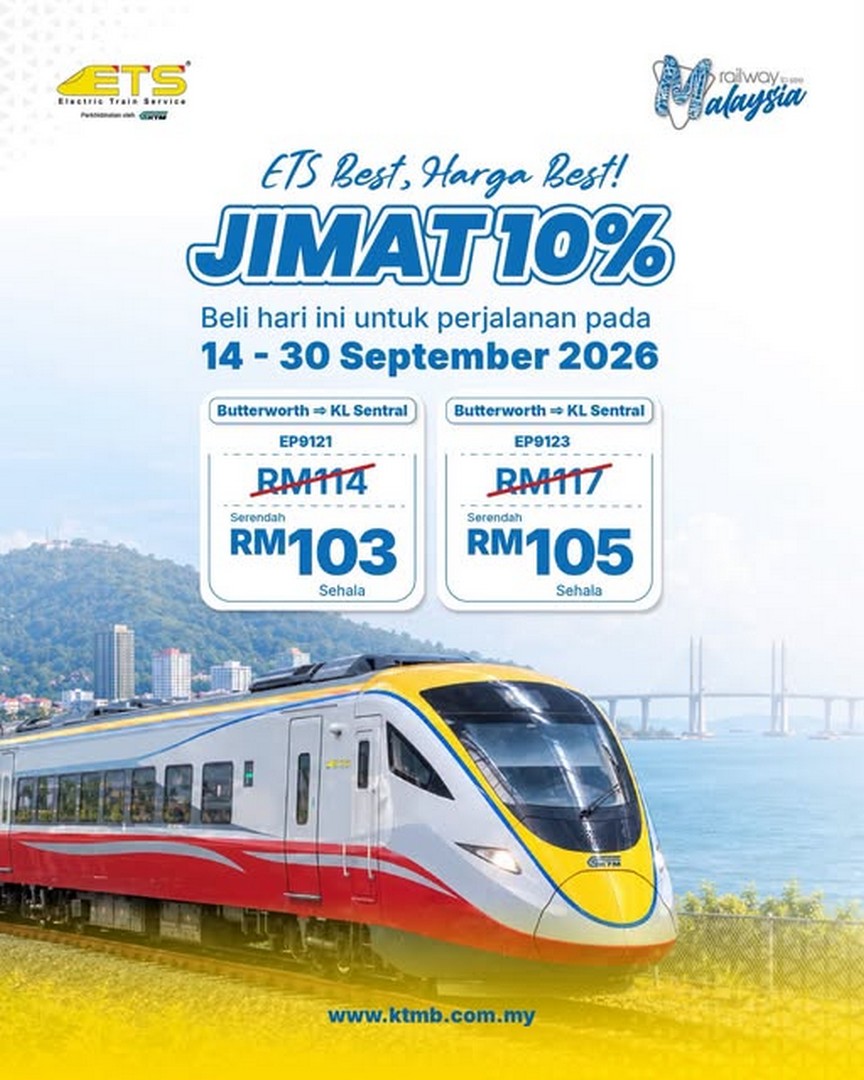 KTM-Berhad-Take-ETS-Save-10-on-Selected-Standard-Class-Routes 14-30 September 2026: KTM Berhad: Take ETS, Save 10% on Selected Standard Class Routes and Trains, Malaysia Rail Travel Promotion