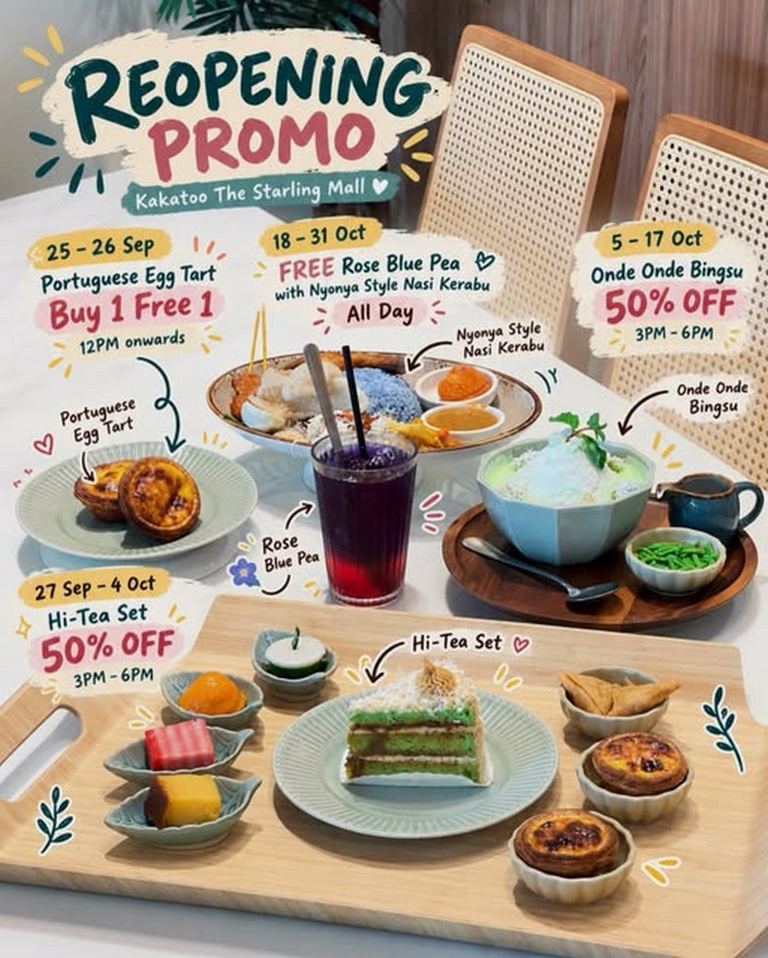 Kakatoo-Malaysia-Reopening-Promotion-at-The-Starling-Mall 25 September–31 October 2026: Kakatoo Malaysia: Reopening Promotion at The Starling Mall with Buy 1 Free 1, 50% Off Hi-Tea, 50% Off Bingsu and Free Drink