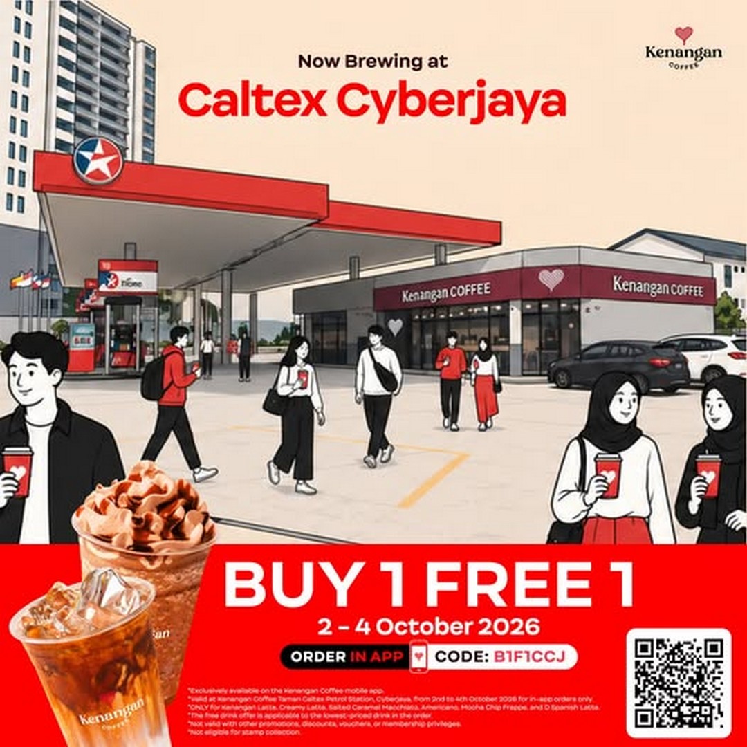 Kenangan-Coffee-Buy-1-Free-1-Coffee-Promotion-at-Caltex-Cyberjaya 2-4 October 2026: Kenangan Coffee: Buy 1 Free 1 Coffee Promotion at Caltex Cyberjaya with App Voucher