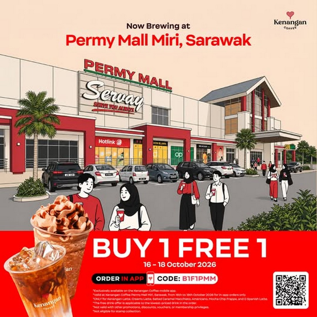 Kenangan-Coffee-Buy-1-Free-1-Coffee-Promotion-at-Permy-Mall-Miri-Sarawak 16-18 October 2026: Kenangan Coffee: Buy 1 Free 1 Coffee Promotion at Permy Mall Miri, Sarawak