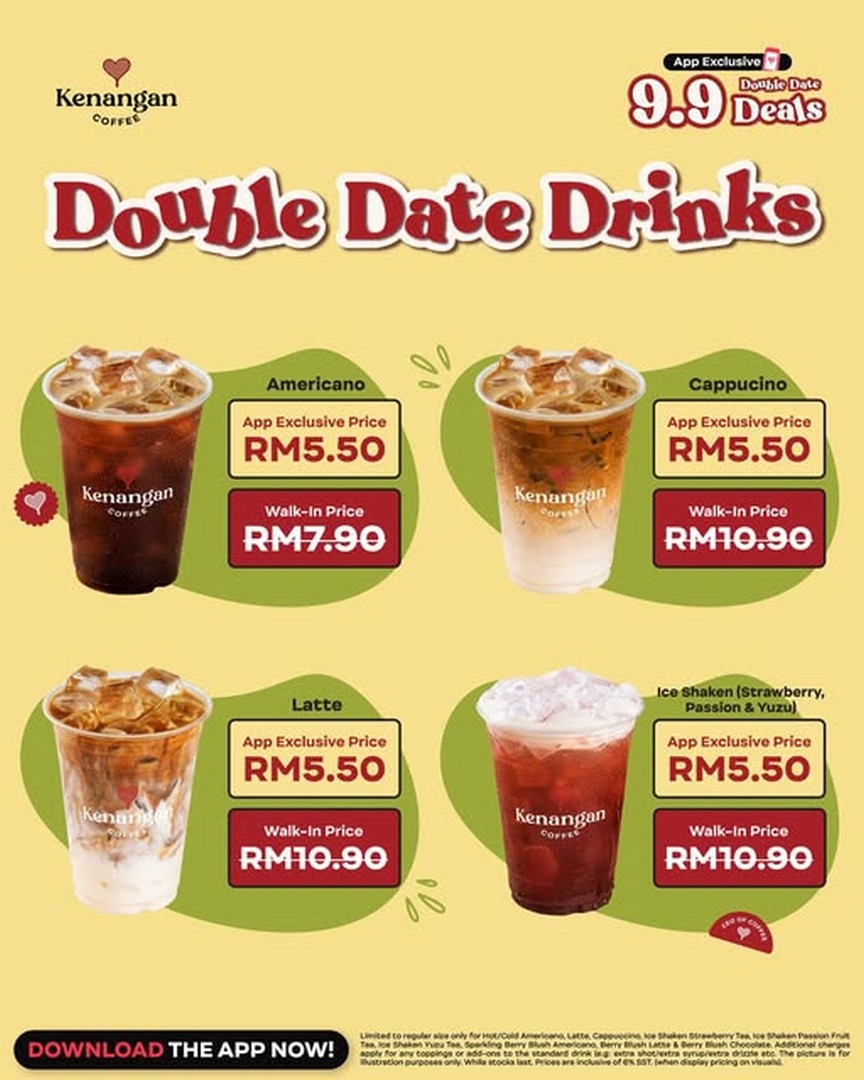 Kenangan-Coffee-Malaysia-RM5.50-Selected-Drinks-9.9-Double-Date-Promotion 9 September 2026: Kenangan Coffee Malaysia: RM5.50 Selected Drinks 9.9 Double Date Promotion All Day