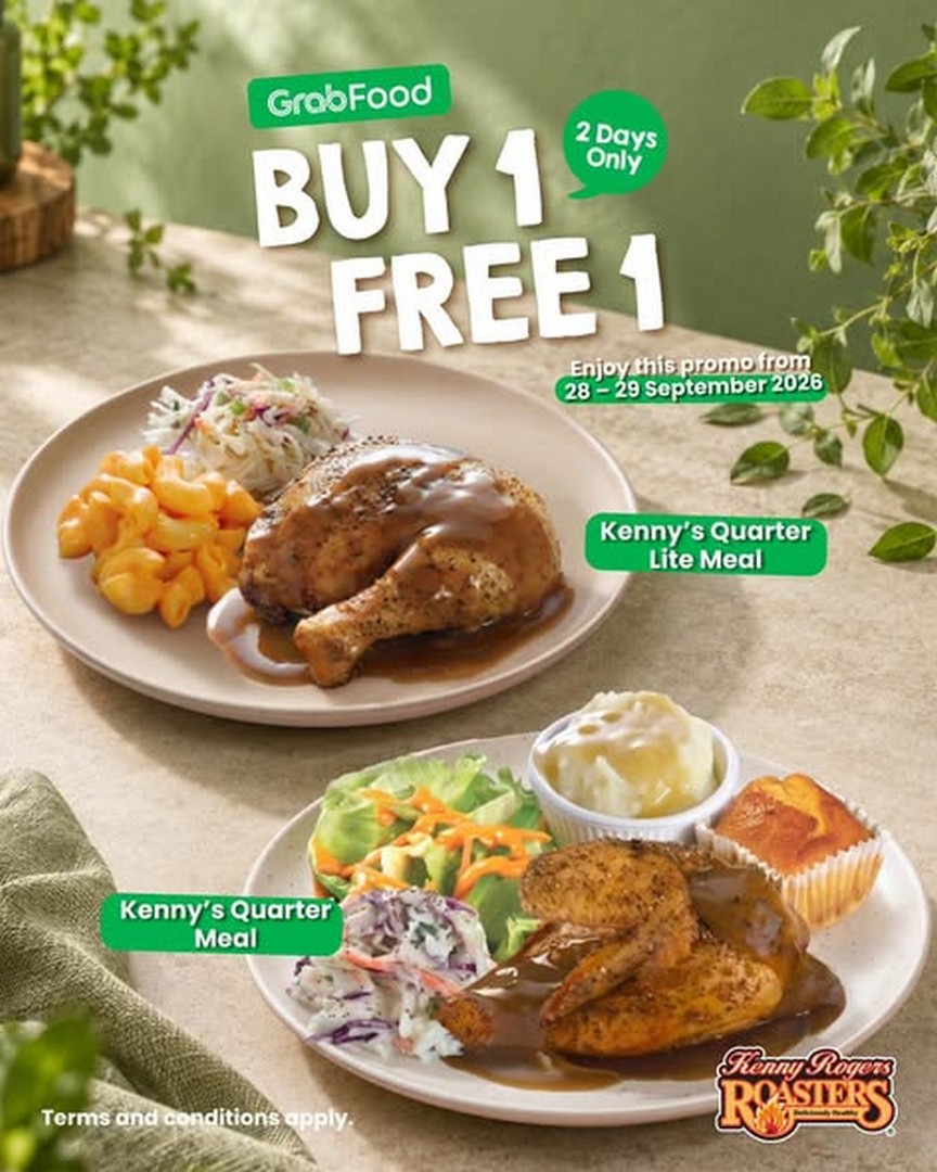 Kenny-Rogers-ROASTERS-Malaysia-Buy-1-Free-1-GrabFood-Promotion 28-29 September 2026: Kenny Rogers ROASTERS Malaysia: Buy 1 Free 1 GrabFood Promotion, 2-Day Deal for Food Buddies
