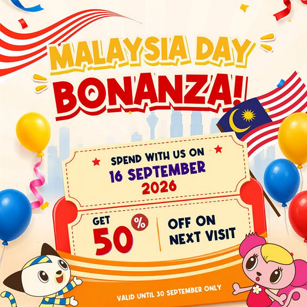 Kidzooona-Malaysia-Malaysia-Day-Bonanza-50-OFF-Voucher-Promotion 16 September 2026: Kidzooona Malaysia: Malaysia Day Bonanza 50% OFF Voucher Promotion for Indoor Playground Visits