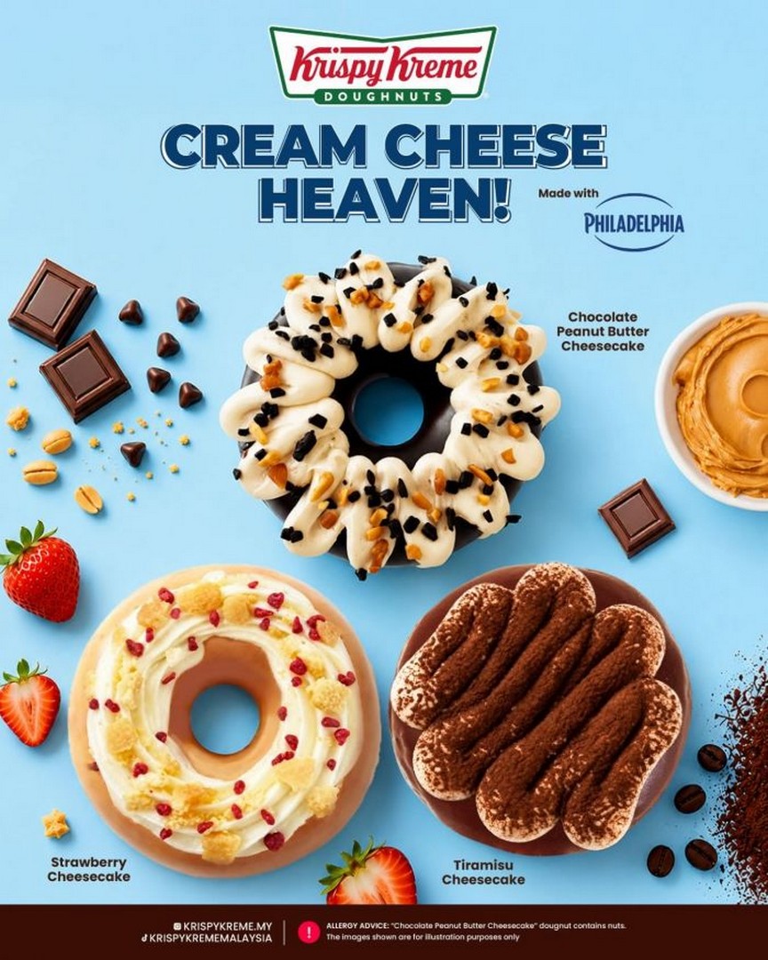 Krispy-Kreme-Malaysia-Cream-Cheese-Heaven-Collection 17 September 2026 onwards: Krispy Kreme Malaysia Cream Cheese Heaven Collection – New Cheesecake-Inspired Doughnut Promotion at All Outlets