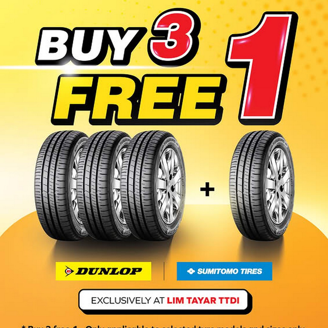 Lim-Tayar-Buy-3-Free-1-Tyre-Promotion-at-TTDI-–-Selected-Dunlo 21 September 2026 onwards: Lim Tayar Buy 3 Free 1 Tyre Promotion at TTDI – Selected Dunlop & Sumitomo Tyres