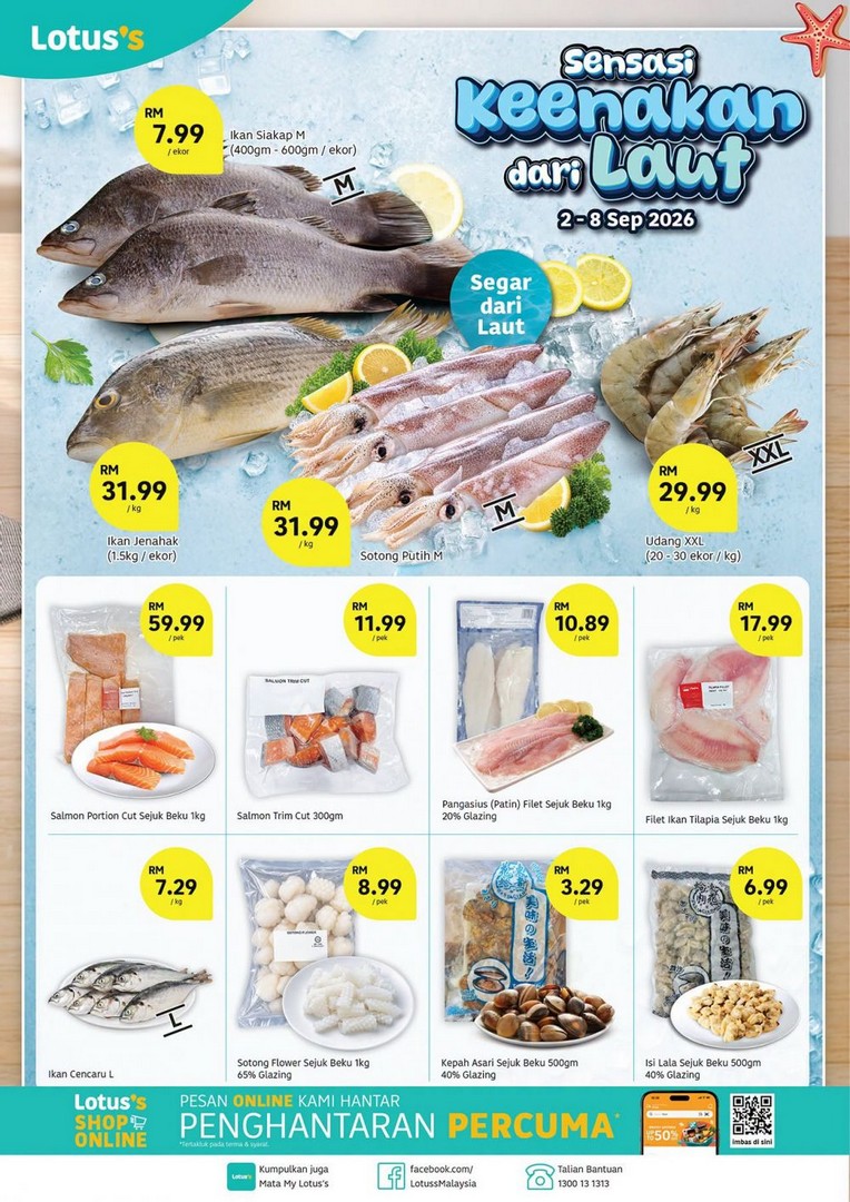 Lotuss-Seafood-Promotion-–-Sensasi-Keenakan 2-8 September 2026: Lotus’s: Seafood Promotion – Sensasi Keenakan dari Laut with Siakap M from RM7.99, Fresh & Frozen Seafood Deals