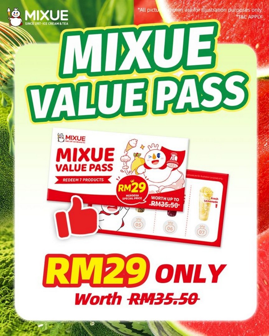 MIXUE-Malaysia-Value-Pass-Promotion-Offers-7-Drinks-Ice-Creams Now till 31 October 2026: MIXUE Malaysia: Value Pass Promotion Offers 7 Drinks & Ice Creams for RM29, Worth RM35.50