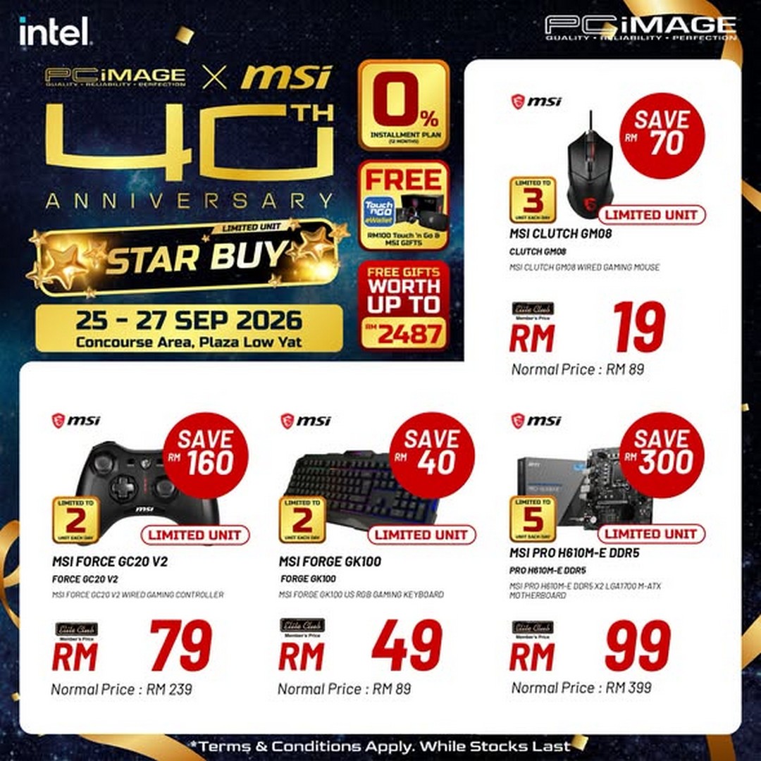 MSI-40th-Anniversary-Star-Buy-Promotion-at-Plaza-Low-Yat-Kuala-Lumpur 25–27 September 2026: MSI 40th Anniversary: Star Buy Promotion at Plaza Low Yat, Kuala Lumpur with Deals from RM19
