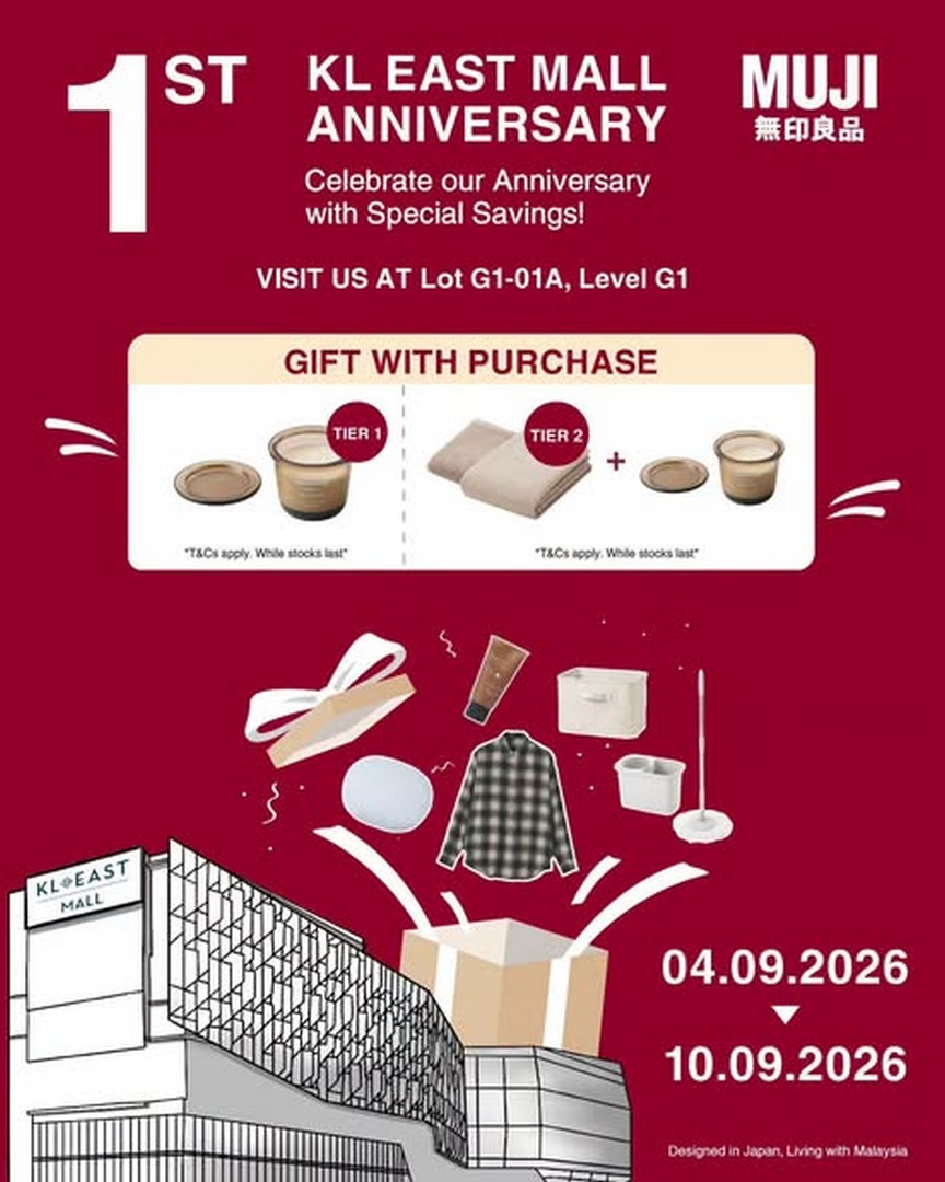 MUJI-Malaysia-Anniversary-Promotion-with-Exclusive-Gifts-at-MUJI 4-10 September 2026: MUJI Malaysia: Anniversary Promotion with Exclusive Gifts at MUJI KL East Mall