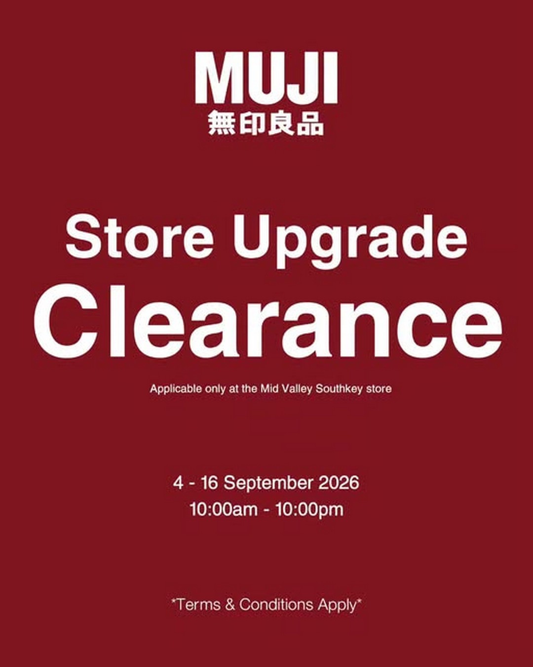 MUJI-Malaysia-Store-Clearance-Sale-at-MUJI-MidValley-Southkey-JB 4-16 September 2026: MUJI Malaysia: Store Clearance Sale at MUJI MidValley Southkey JB Before Store Makeover