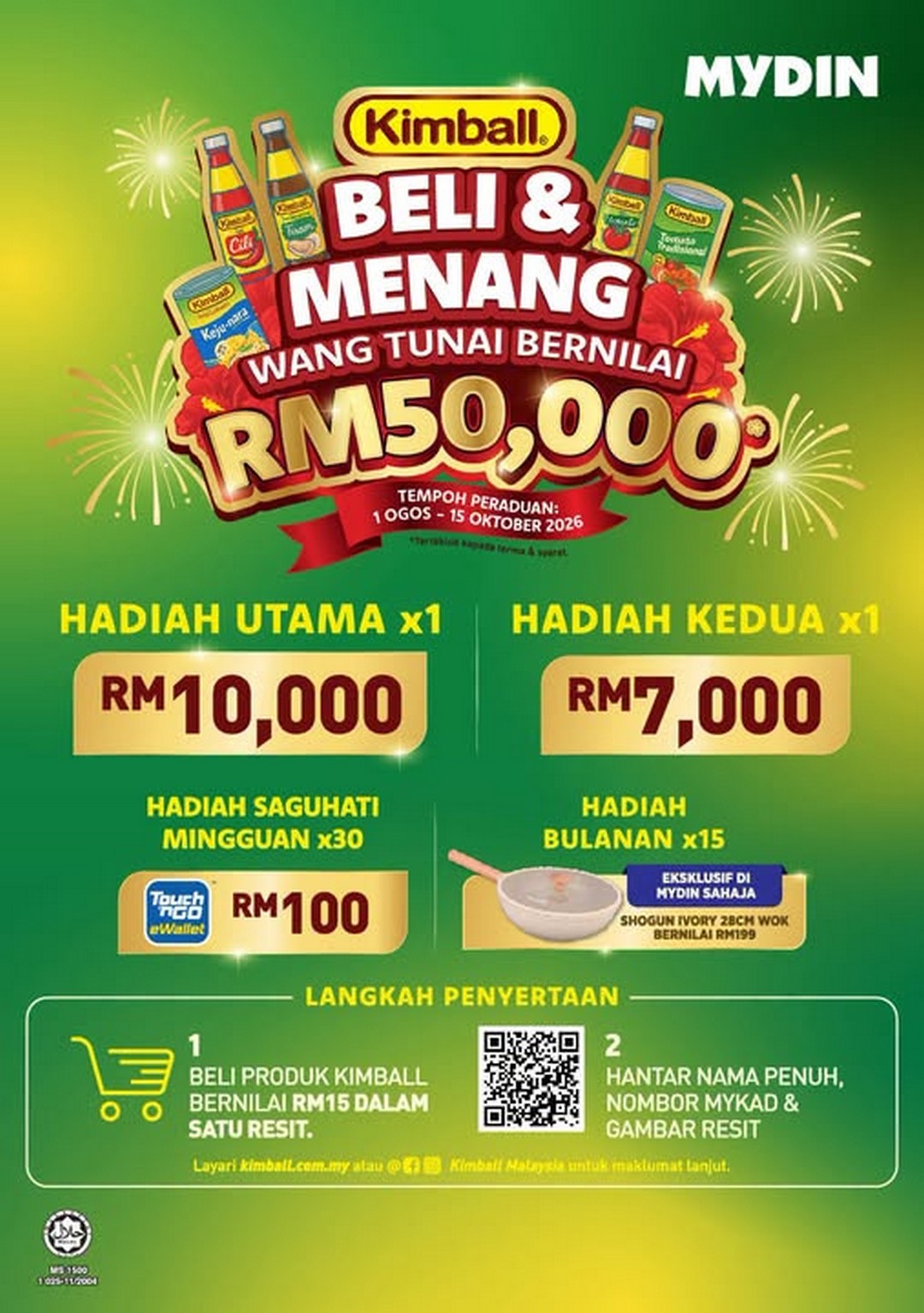 MYDIN-Malaysia-Kimball-Buy-Win-Promotion 21 September 2026 onwards: MYDIN Malaysia: Kimball Buy & Win Promotion with RM50,000 Cash Prizes and Exclusive Shogun Wok
