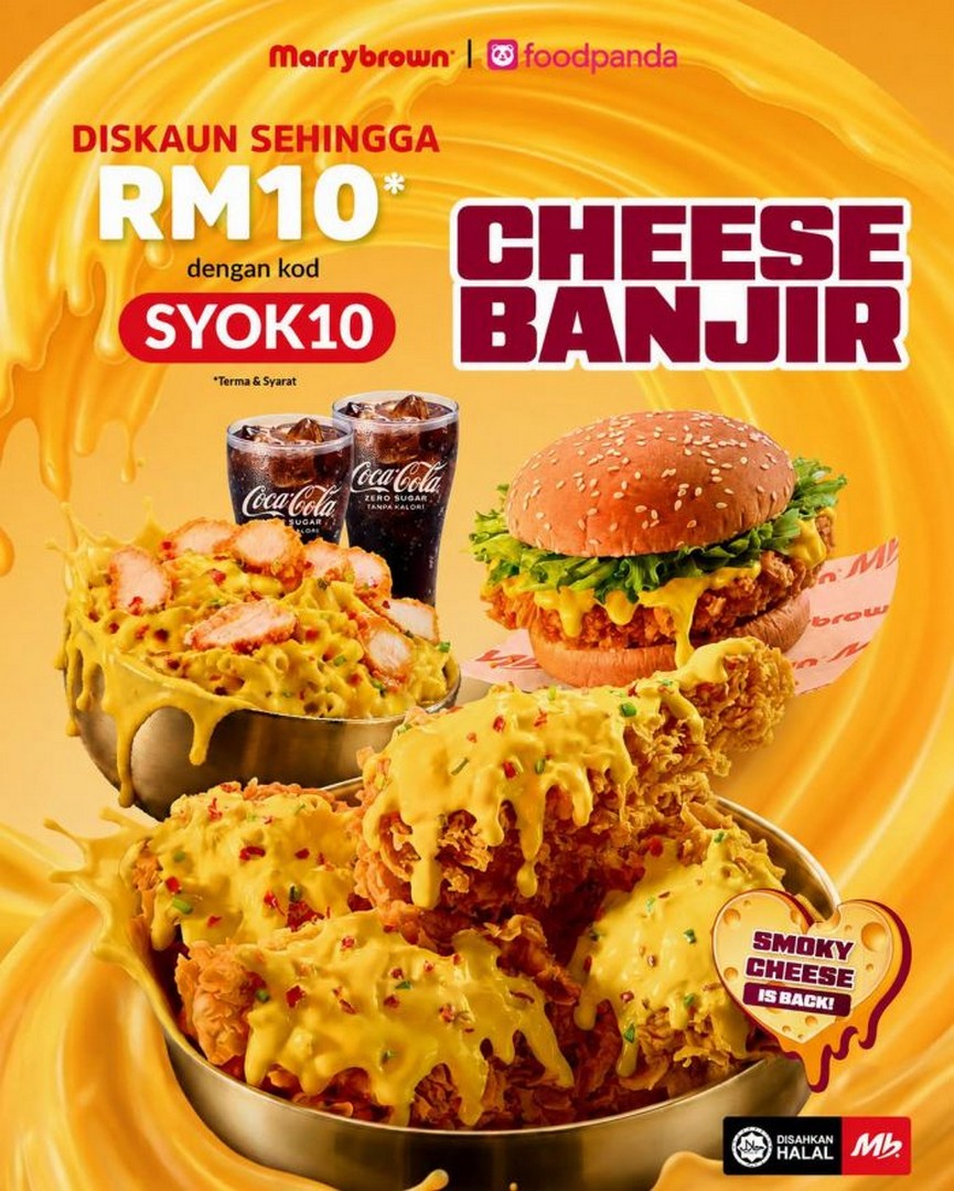 Marrybrown-Foodpanda-Cheese-Banjir-Promotion 2 September 2026 onwards: Marrybrown: Foodpanda Cheese Banjir Promotion with Up to RM10 OFF Using SYOK10