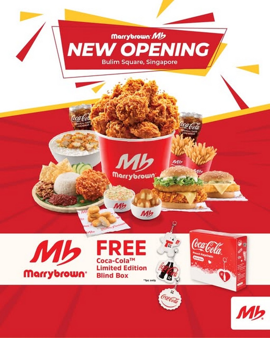 Marrybrown-Singapore-Free-Coca-Cola-Limited-Edition 29 September 2026 onwards: Marrybrown Singapore: Free Coca-Cola Limited Edition Blind Box Pouch Keychain Promotion at Bulim Square