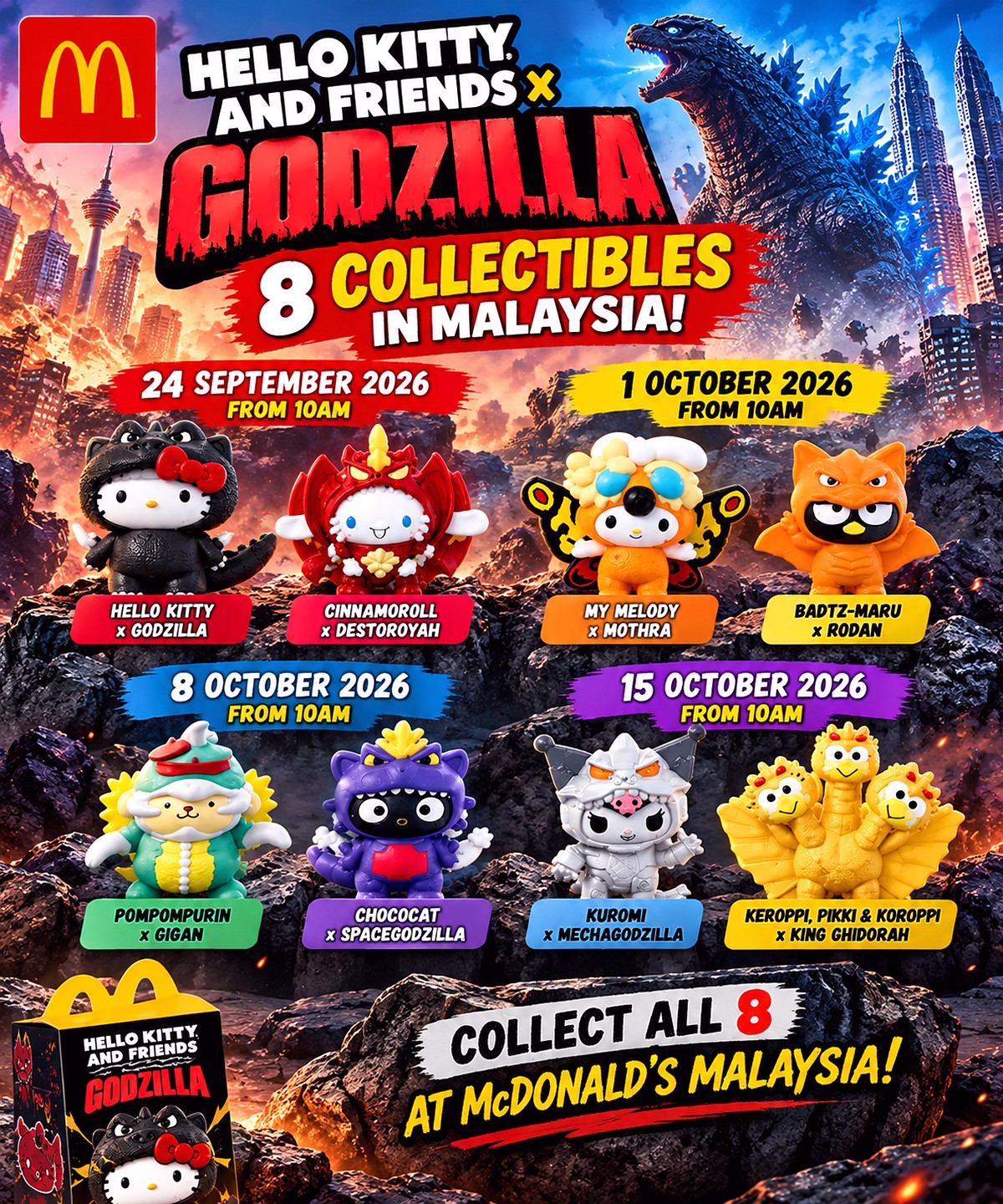 McDonalds-Malaysia-Hello-Kitty-x-Godzilla-Promotion-8-Sanrio-Collectibles-Released-in-4-Stages-Facebook 24 Sept–15 Oct 2026: McDonald’s Malaysia Hello Kitty x Godzilla Promotion, 8 Sanrio Collectibles Released in 4 Stages