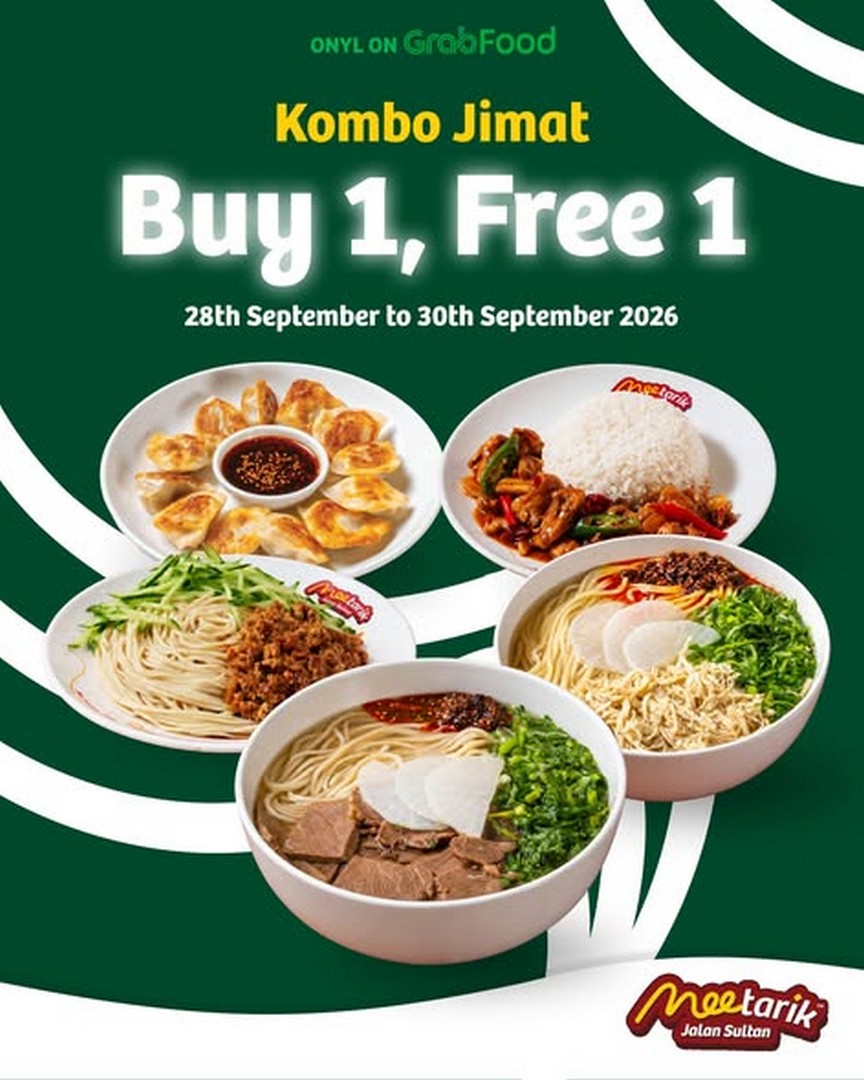 Mee-Tarik-Jalan-Sultan-Buy-1-Free-1-GrabFood-Promotion-for-Selected-Noodles 28-30 September 2026: Mee Tarik Jalan Sultan: Buy 1 Free 1 GrabFood Promotion for Selected Noodles, Ramen, Rice and Dumplings