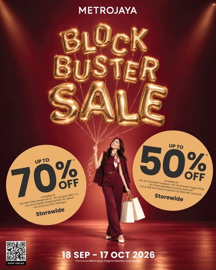 Metrojaya-Blockbuster-Sale-with-Up-to-70-Off 18 September–17 October 2026: Metrojaya: Blockbuster Sale Promotion with Up to 70% Off Storewide at Selected Stores