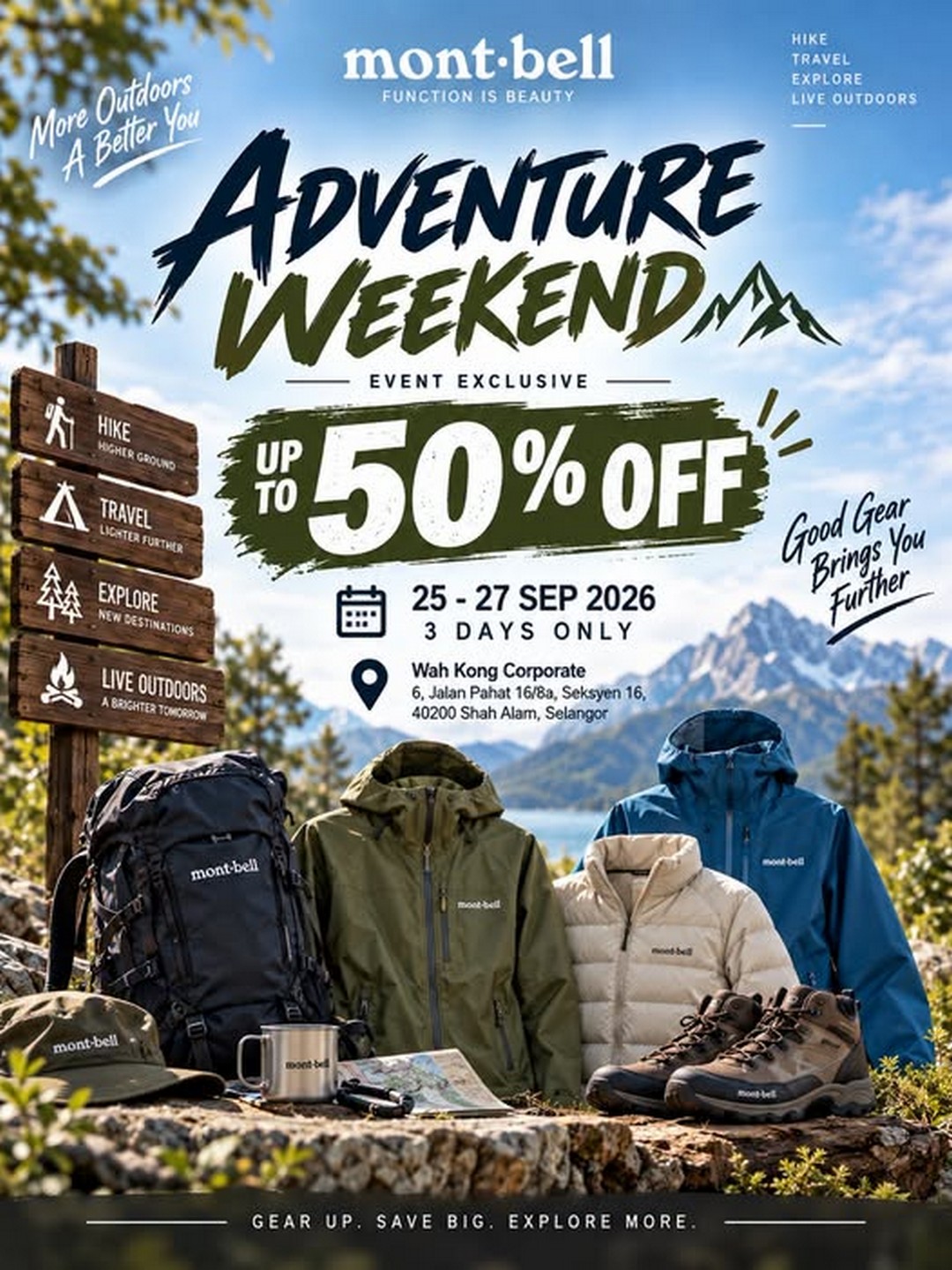 Montbell-Malaysia-Adventure-Weekend-Sale-with-Up-to-50-Off 25-27 September 2026: Montbell Malaysia: Adventure Weekend Sale with Up to 50% Off Outdoor Essentials at Wah Kong Corporate