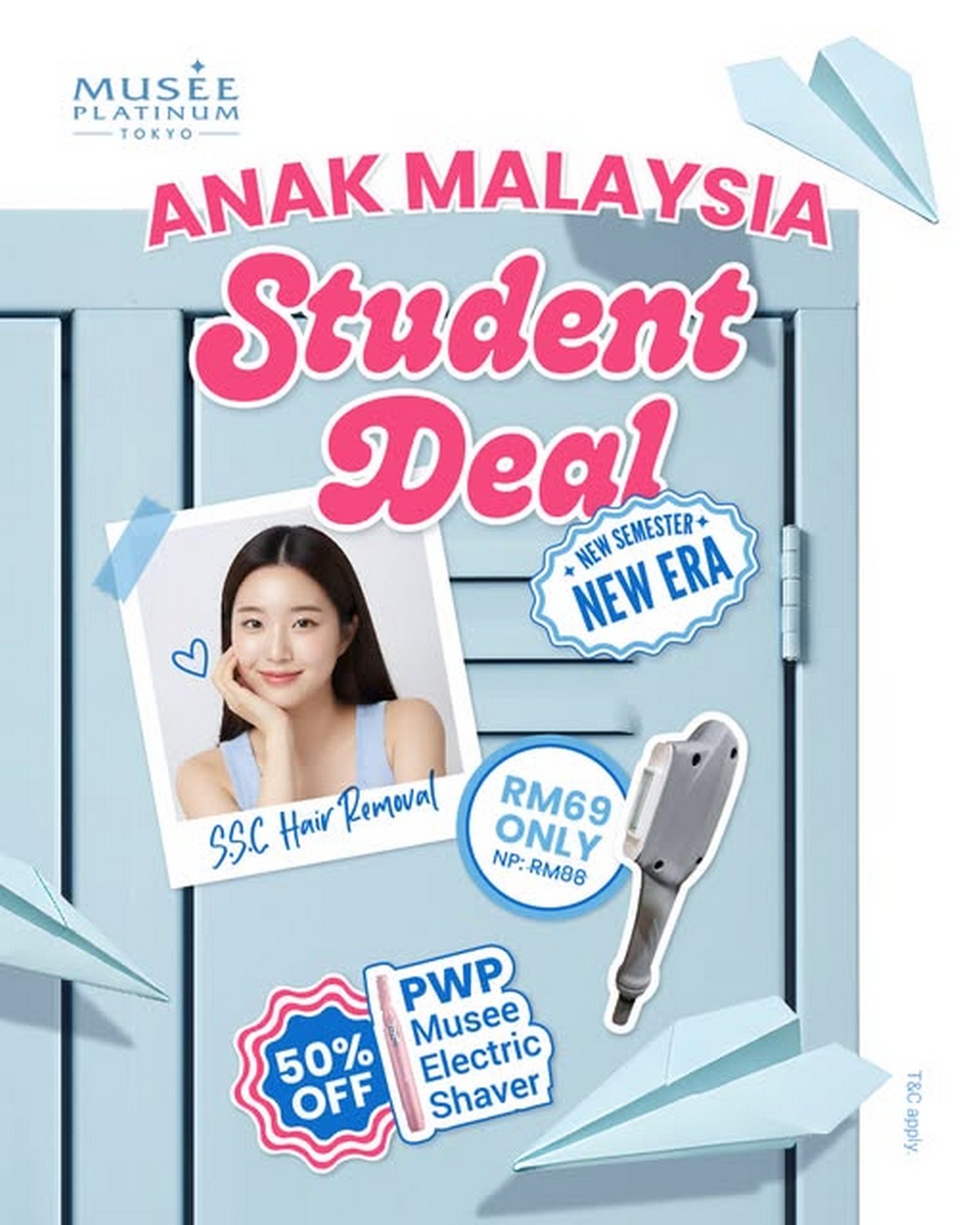 Musee-Platinum-Student-Exclusive-RM69-Hair-Removal-Promotion 21 September 2026 onwards: Musee Platinum: Student Exclusive RM69 Hair Removal Promotion with 50% Off Electric Shaver