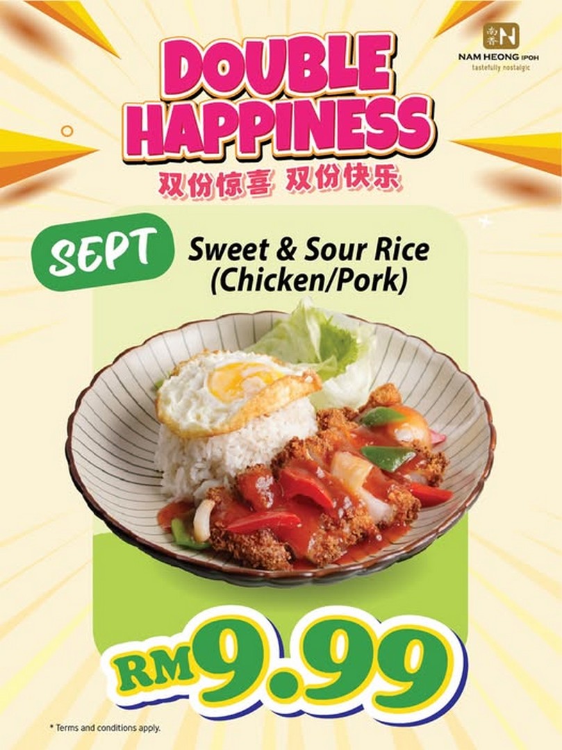 Nam-Heong-RM9.99-Sweet-Sour-Chicken-or-Pork-Chop 7 September 2026 onwards: Nam Heong: RM9.99 Sweet & Sour Chicken or Pork Chop Rice September Special Promotion