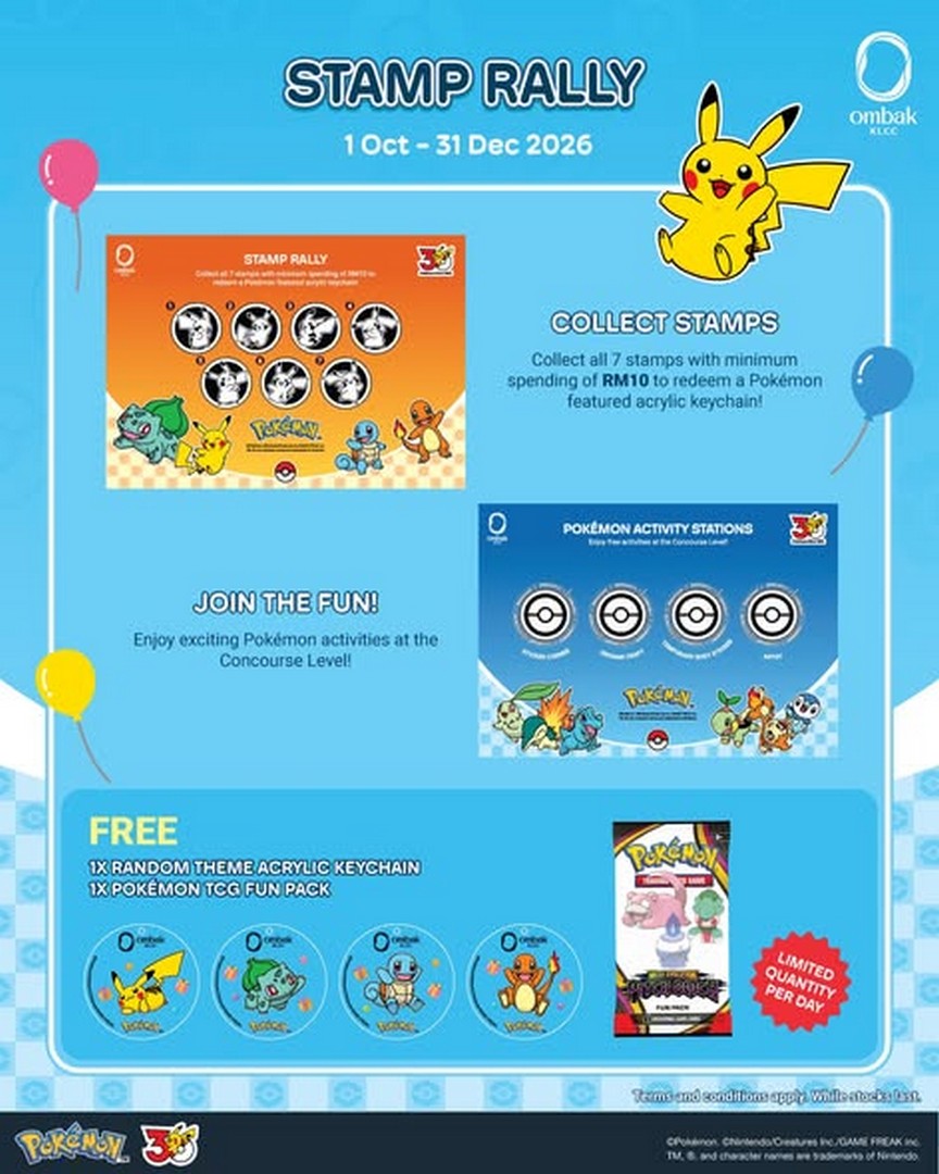 Ombak-KLCC-Pokemon-Promotion-With-Pikachu-Eevee-Stamp-Rally-2 1 October-31 December 2026: Ombak KLCC: Pokémon Promotion With Pikachu, Eevee, Stamp Rally, Photo Booth, Activities & Shopping Rewards