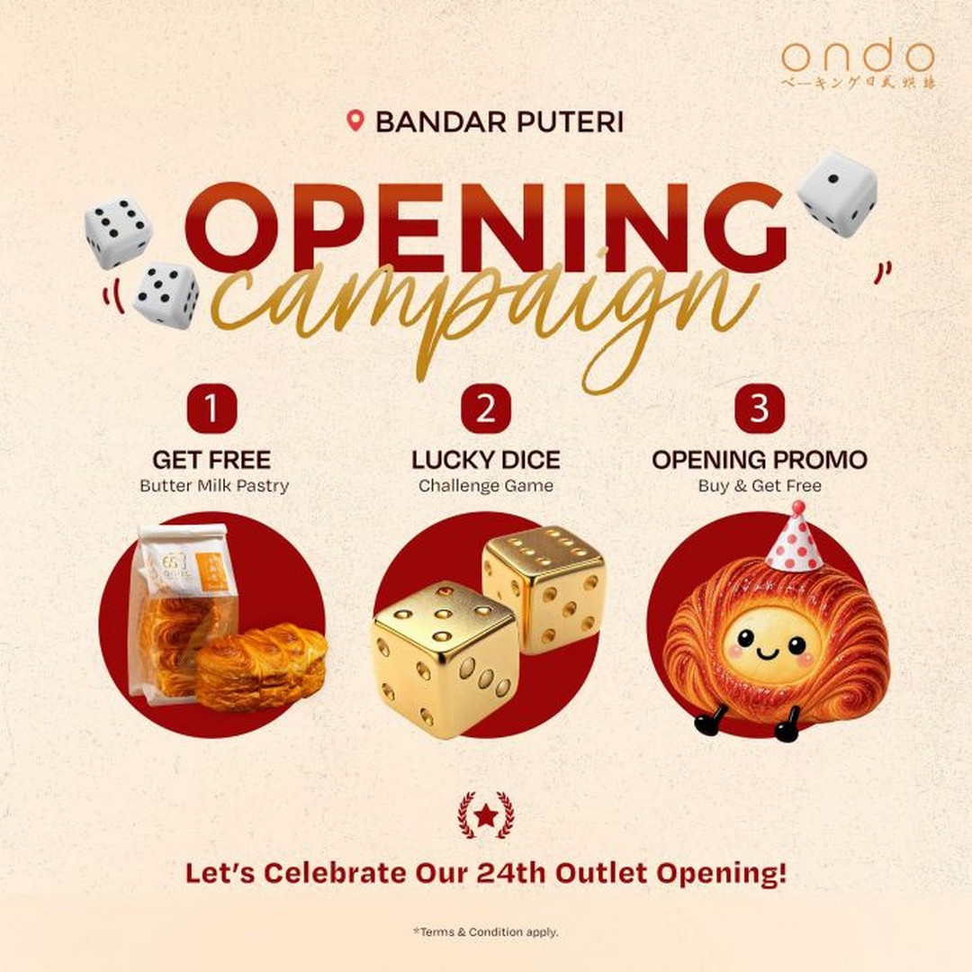 Ondo-Bakery-Bandar-Puteri-Puchong-Grand-Opening-Promotion-2 9-11 September 2026: Ondo Bakery Bandar Puteri, Puchong: Grand Opening Promotion with 1,000 Free Butter Milk Pastries and RM30 Voucher