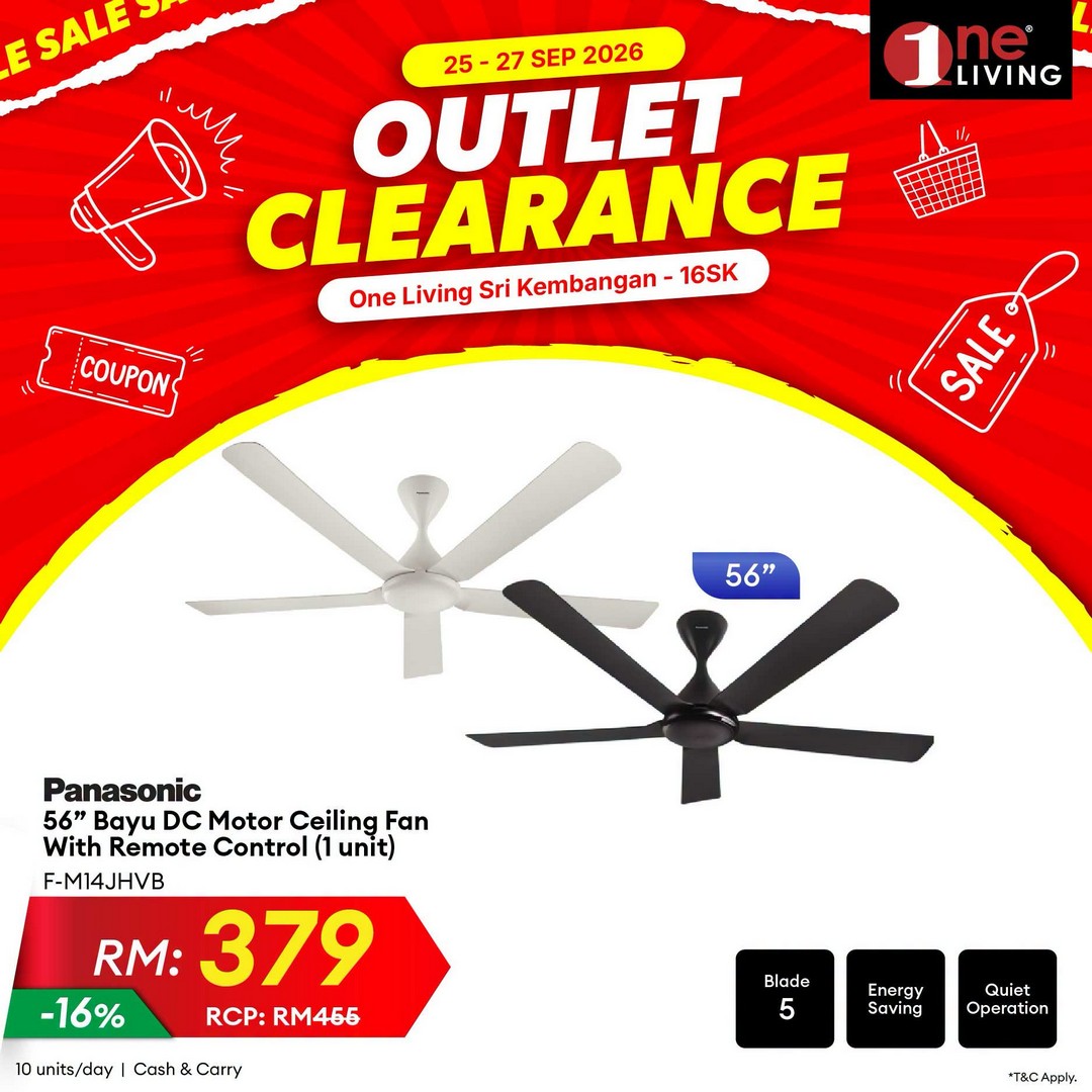 One-Living-Malaysia-Outlet-Clearance-Sale-on-Air-Conditioners-16 25-27 September 2026: One Living Malaysia: Outlet Clearance Sale on Air Conditioners, Fans & Water Heaters at Seri Kembangan, Selangor