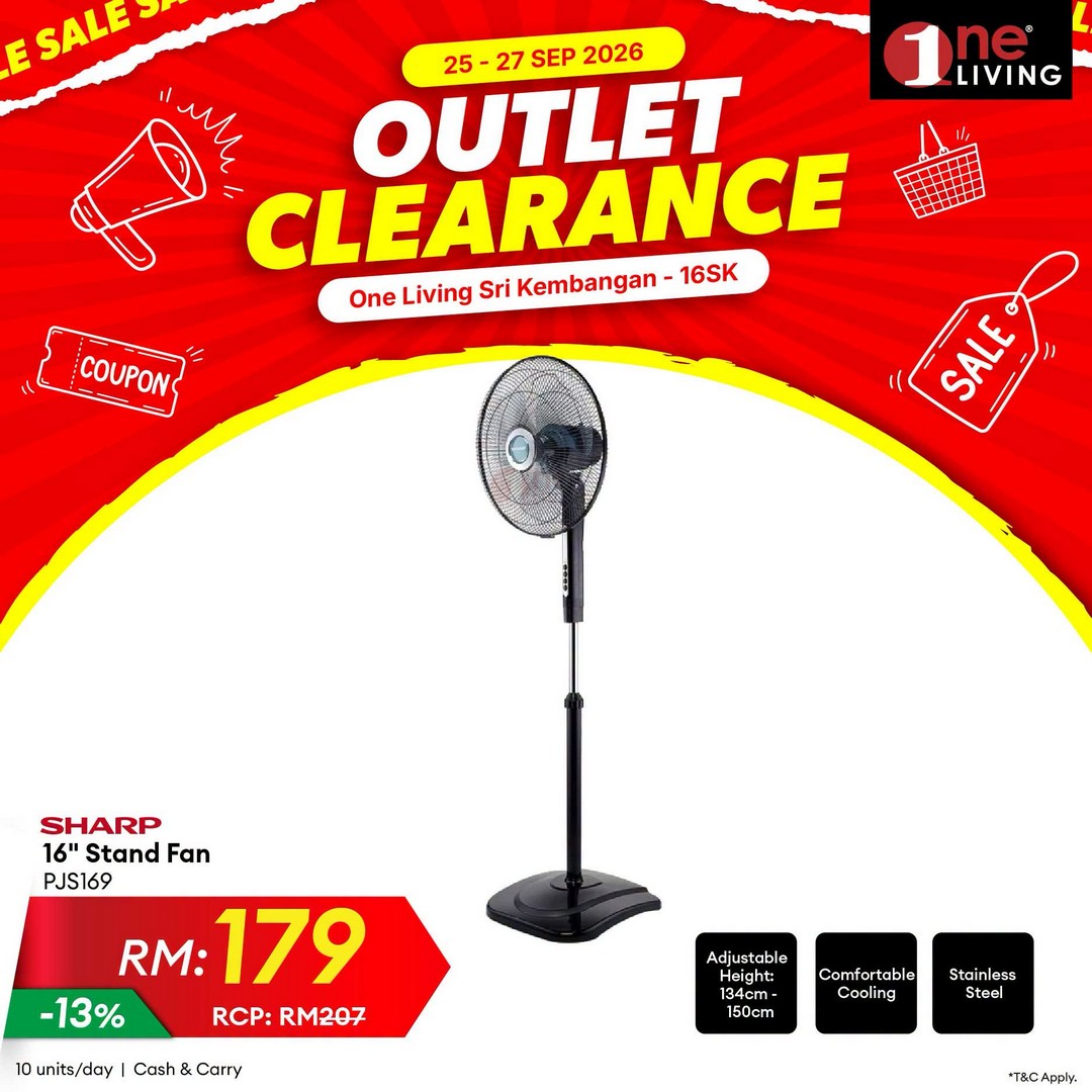 One-Living-Malaysia-Outlet-Clearance-Sale-on-Air-Conditioners-20 25-27 September 2026: One Living Malaysia: Outlet Clearance Sale on Air Conditioners, Fans & Water Heaters at Seri Kembangan, Selangor