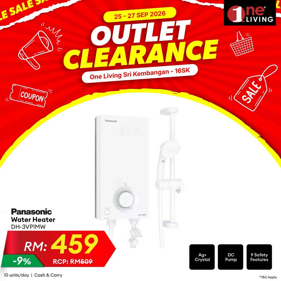 One-Living-Malaysia-Outlet-Clearance-Sale-on-Air-Conditioners-7 25-27 September 2026: One Living Malaysia: Outlet Clearance Sale on Air Conditioners, Fans & Water Heaters at Seri Kembangan, Selangor