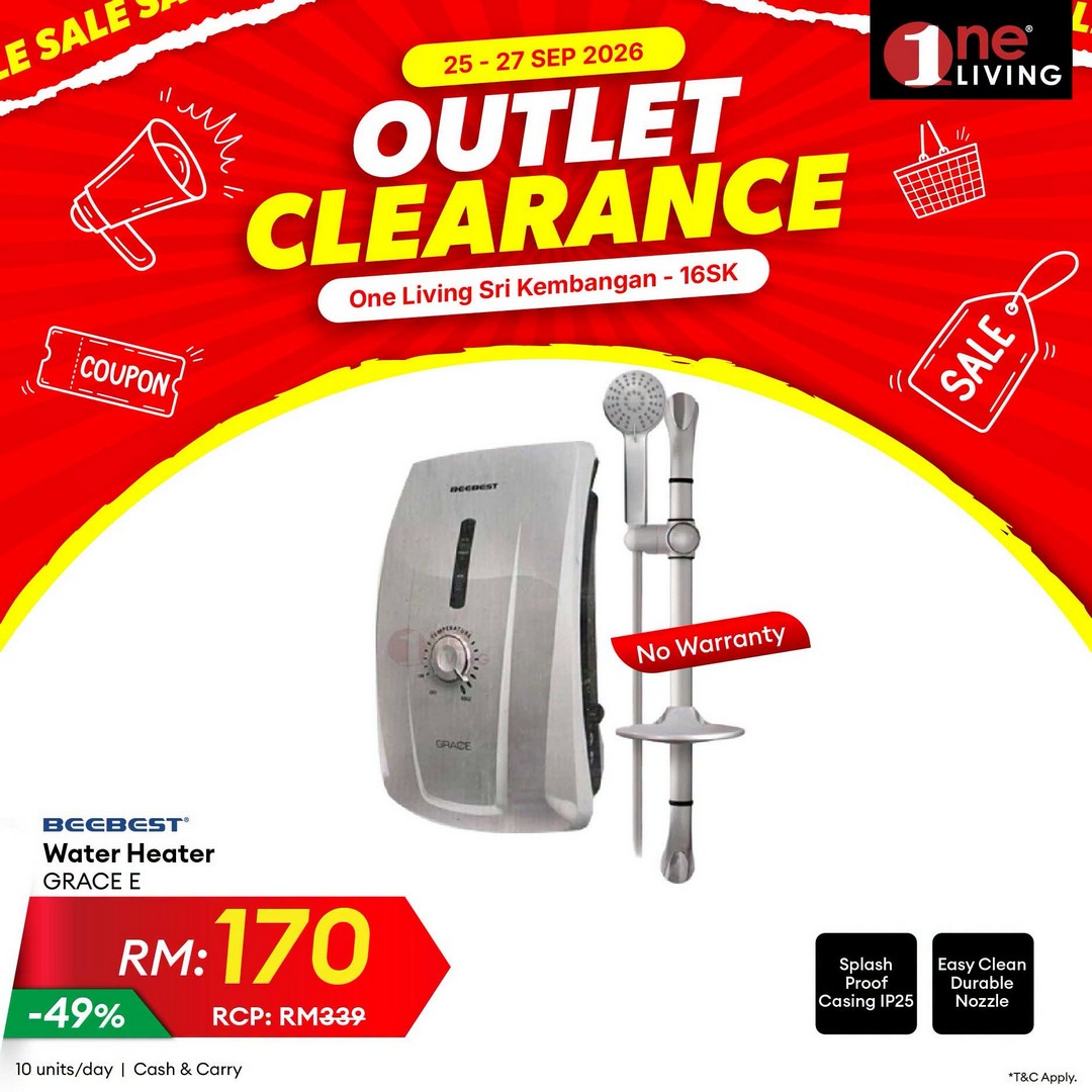 One-Living-Malaysia-Outlet-Clearance-Sale-on-Air-Conditioners-8 25-27 September 2026: One Living Malaysia: Outlet Clearance Sale on Air Conditioners, Fans & Water Heaters at Seri Kembangan, Selangor