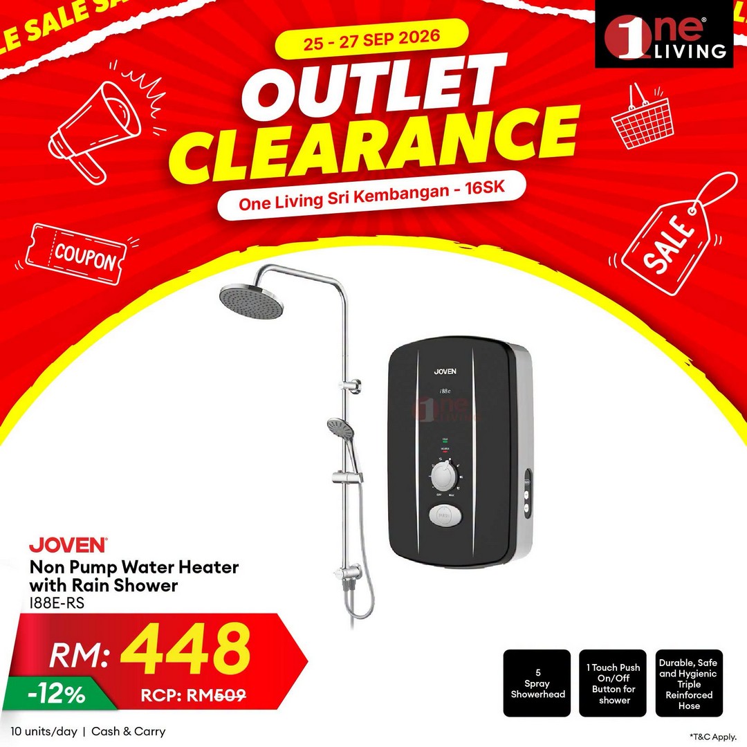 One-Living-Malaysia-Outlet-Clearance-Sale-on-Air-Conditioners-9 25-27 September 2026: One Living Malaysia: Outlet Clearance Sale on Air Conditioners, Fans & Water Heaters at Seri Kembangan, Selangor