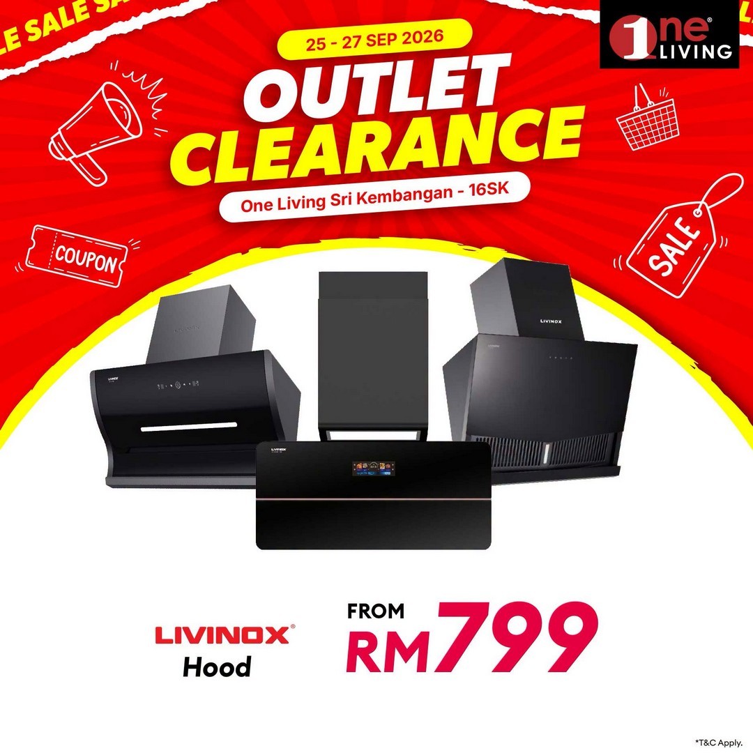 One-Living-Malaysia-Outlet-Clearance-Sale-on-Kitchen-Appliances-12 25–27 September 2026: One Living Malaysia: Outlet Clearance Sale on Kitchen Appliances & Fridges at Seri Kembangan, Selangor