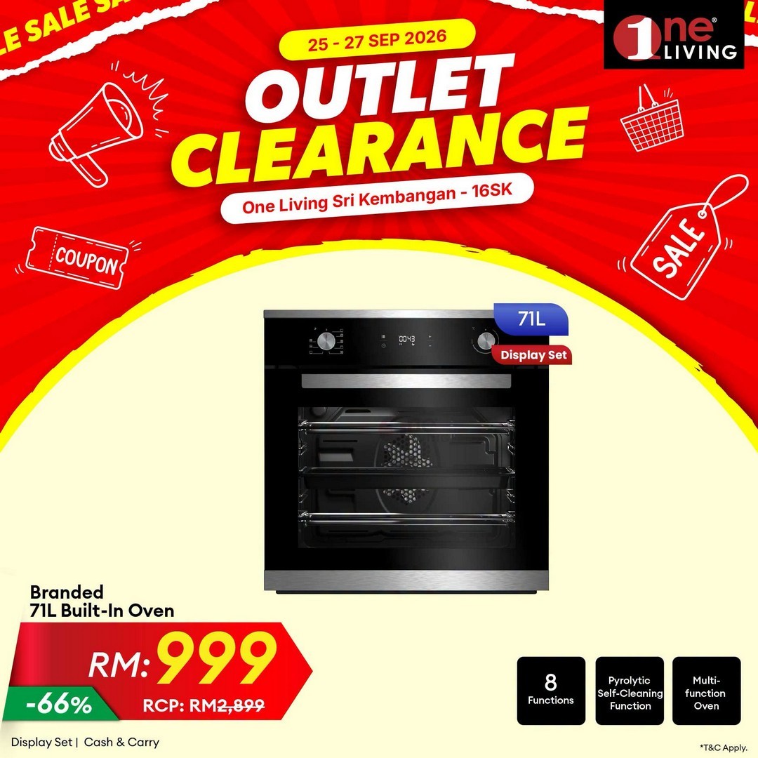 One-Living-Malaysia-Outlet-Clearance-Sale-on-Kitchen-Appliances-15 25–27 September 2026: One Living Malaysia: Outlet Clearance Sale on Kitchen Appliances & Fridges at Seri Kembangan, Selangor