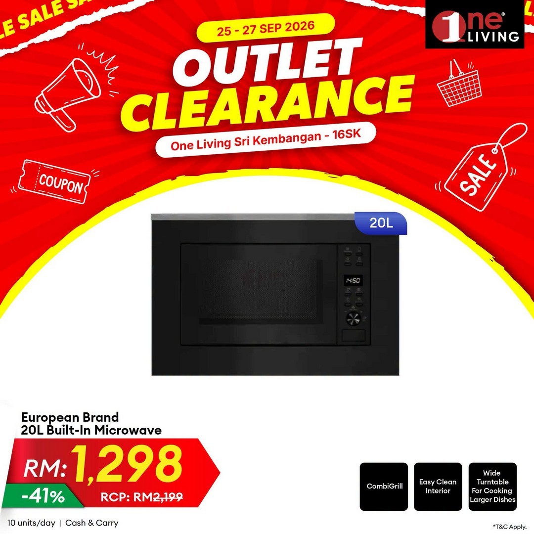 One-Living-Malaysia-Outlet-Clearance-Sale-on-Kitchen-Appliances-17 25–27 September 2026: One Living Malaysia: Outlet Clearance Sale on Kitchen Appliances & Fridges at Seri Kembangan, Selangor