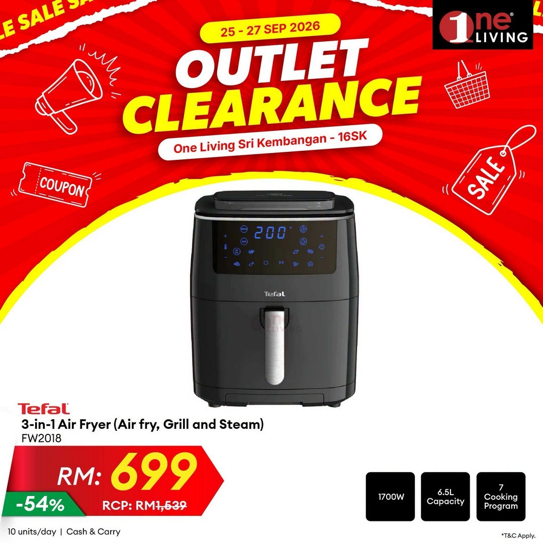 One-Living-Malaysia-Outlet-Clearance-Sale-on-Kitchen-Appliances-19 25–27 September 2026: One Living Malaysia: Outlet Clearance Sale on Kitchen Appliances & Fridges at Seri Kembangan, Selangor