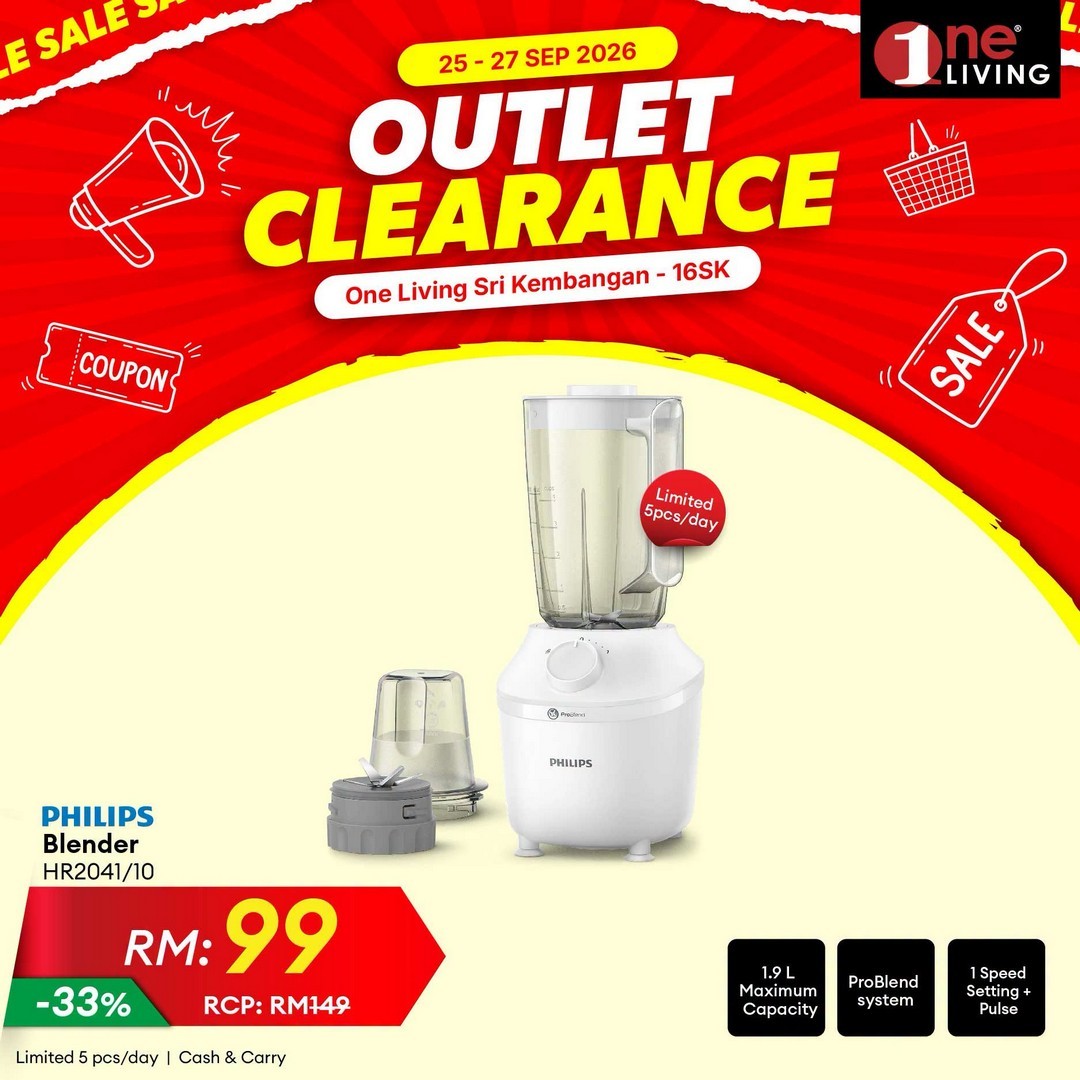 One-Living-Malaysia-Outlet-Clearance-Sale-on-Kitchen-Appliances-22 25–27 September 2026: One Living Malaysia: Outlet Clearance Sale on Kitchen Appliances & Fridges at Seri Kembangan, Selangor