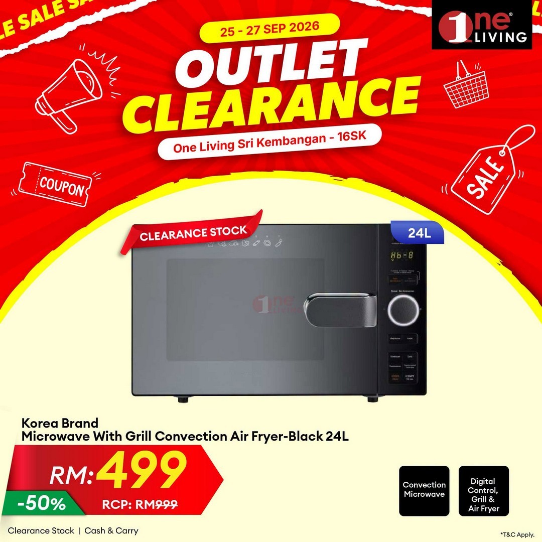 One-Living-Malaysia-Outlet-Clearance-Sale-on-Kitchen-Appliances-25 25–27 September 2026: One Living Malaysia: Outlet Clearance Sale on Kitchen Appliances & Fridges at Seri Kembangan, Selangor